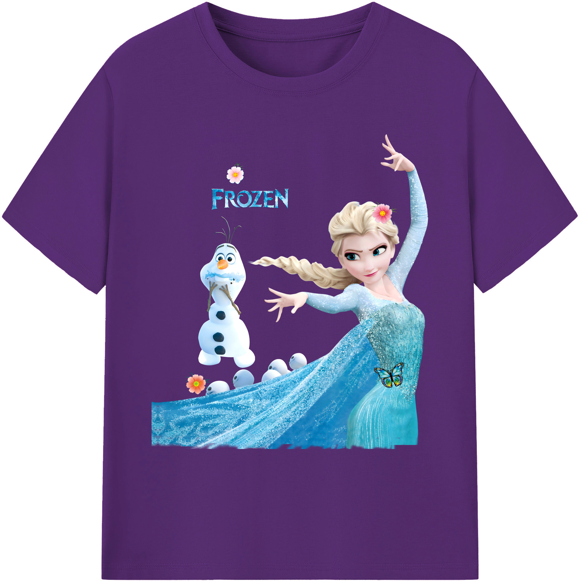 （画像用） アナと雪の女王 アンナ エルサ Frozen Anna Elsa 綿100％ メンズ半袖Tシャツ｜肌触りやわらか＆通気性