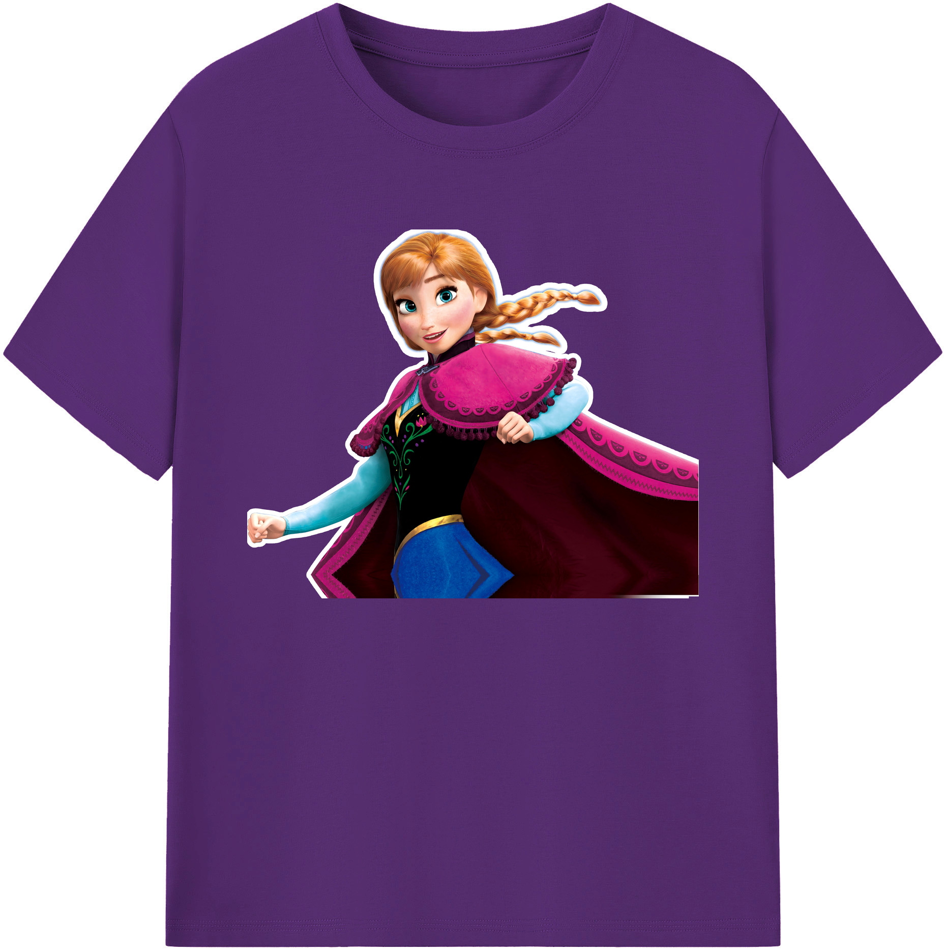 （画像用） アナと雪の女王 アンナ エルサ Frozen Anna Elsa 綿100％ メンズ半袖Tシャツ｜肌触りやわらか＆通気性