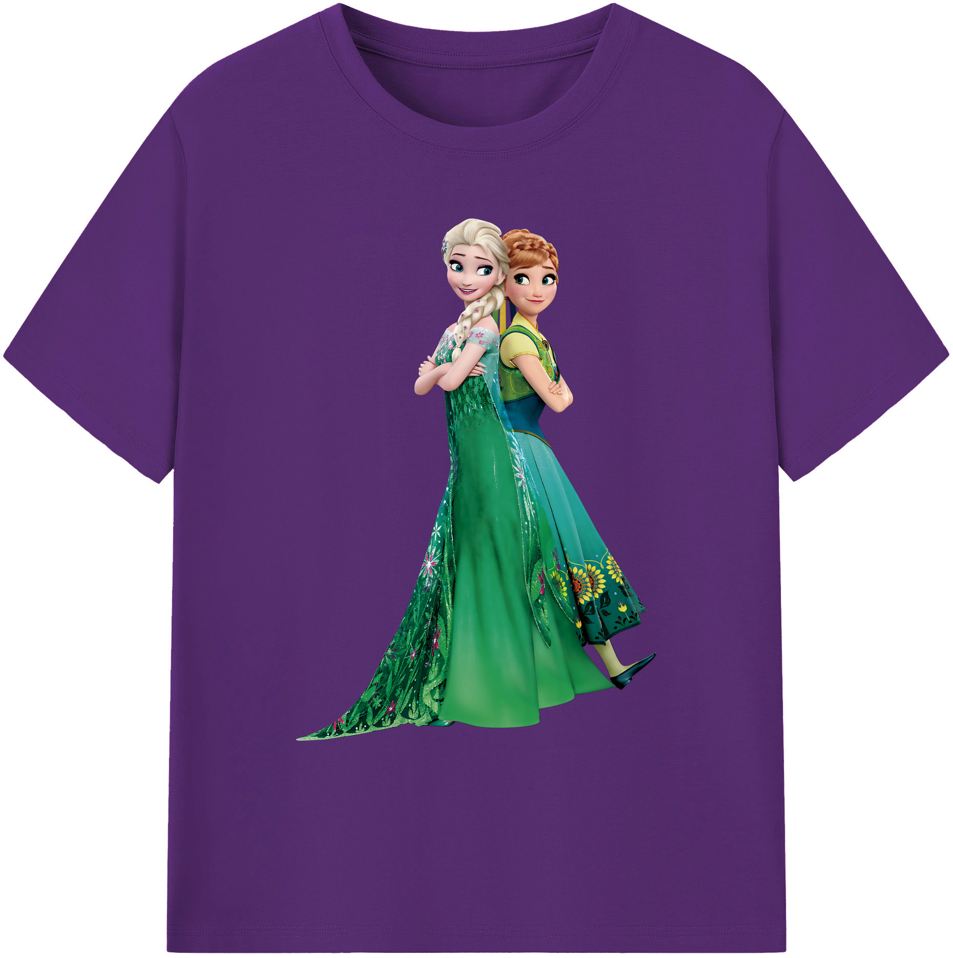 （画像用） アナと雪の女王 アンナ エルサ Frozen Anna Elsa 綿100％ メンズ半袖Tシャツ｜肌触りやわらか＆通気性