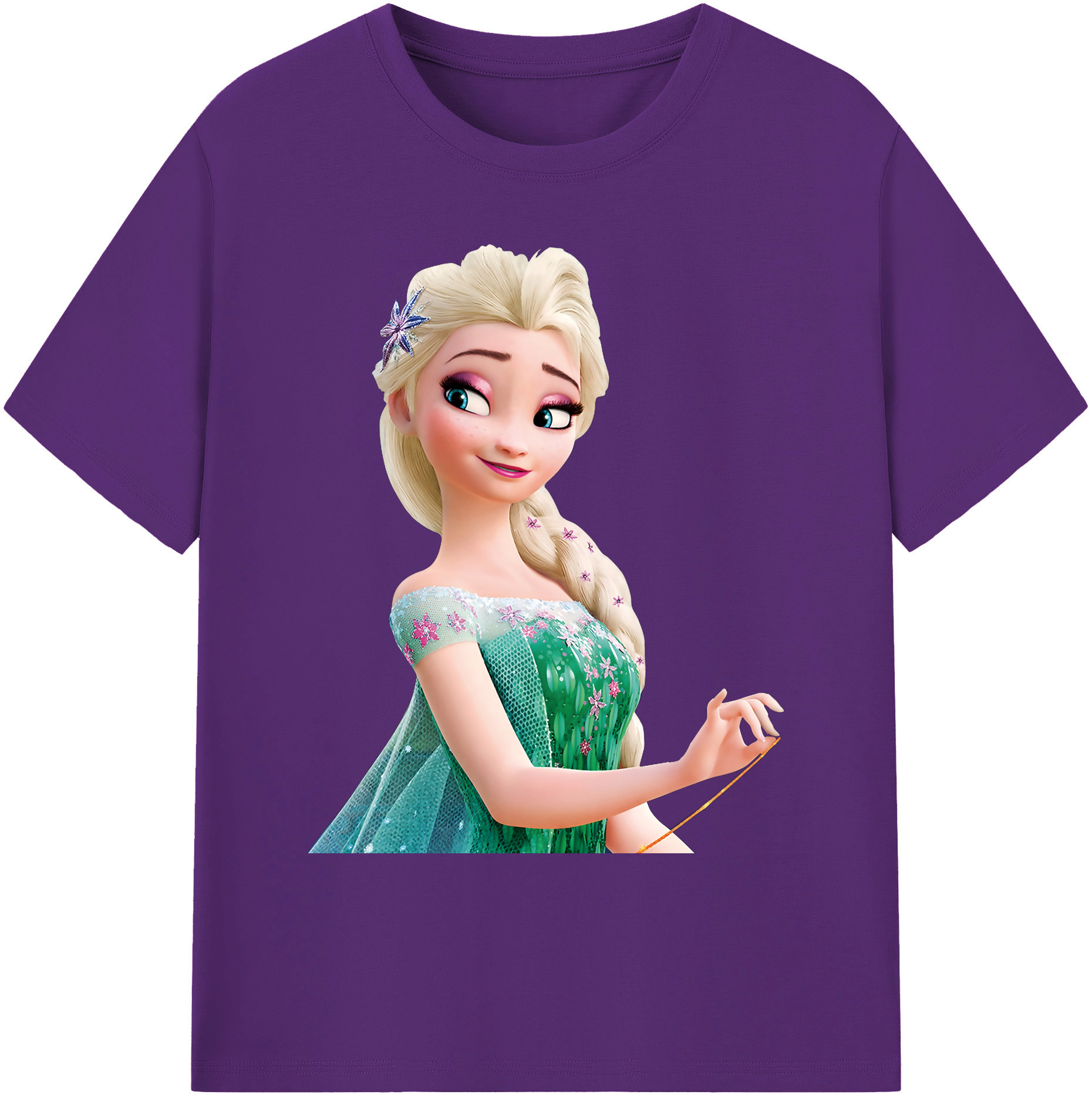 （画像用） アナと雪の女王 アンナ エルサ Frozen Anna Elsa 綿100％ メンズ半袖Tシャツ｜肌触りやわらか＆通気性