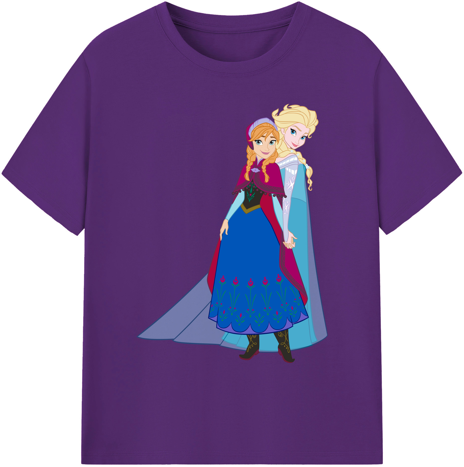 （画像用） アナと雪の女王 アンナ エルサ Frozen Anna Elsa 綿100％ メンズ半袖Tシャツ｜肌触りやわらか＆通気性
