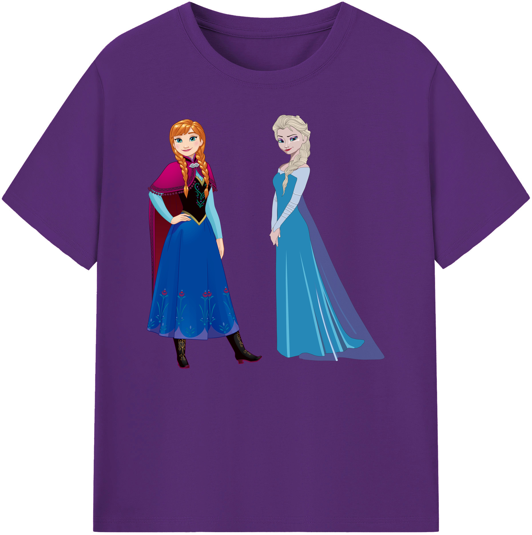 （画像用） アナと雪の女王 アンナ エルサ Frozen Anna Elsa 綿100％ メンズ半袖Tシャツ｜肌触りやわらか＆通気性
