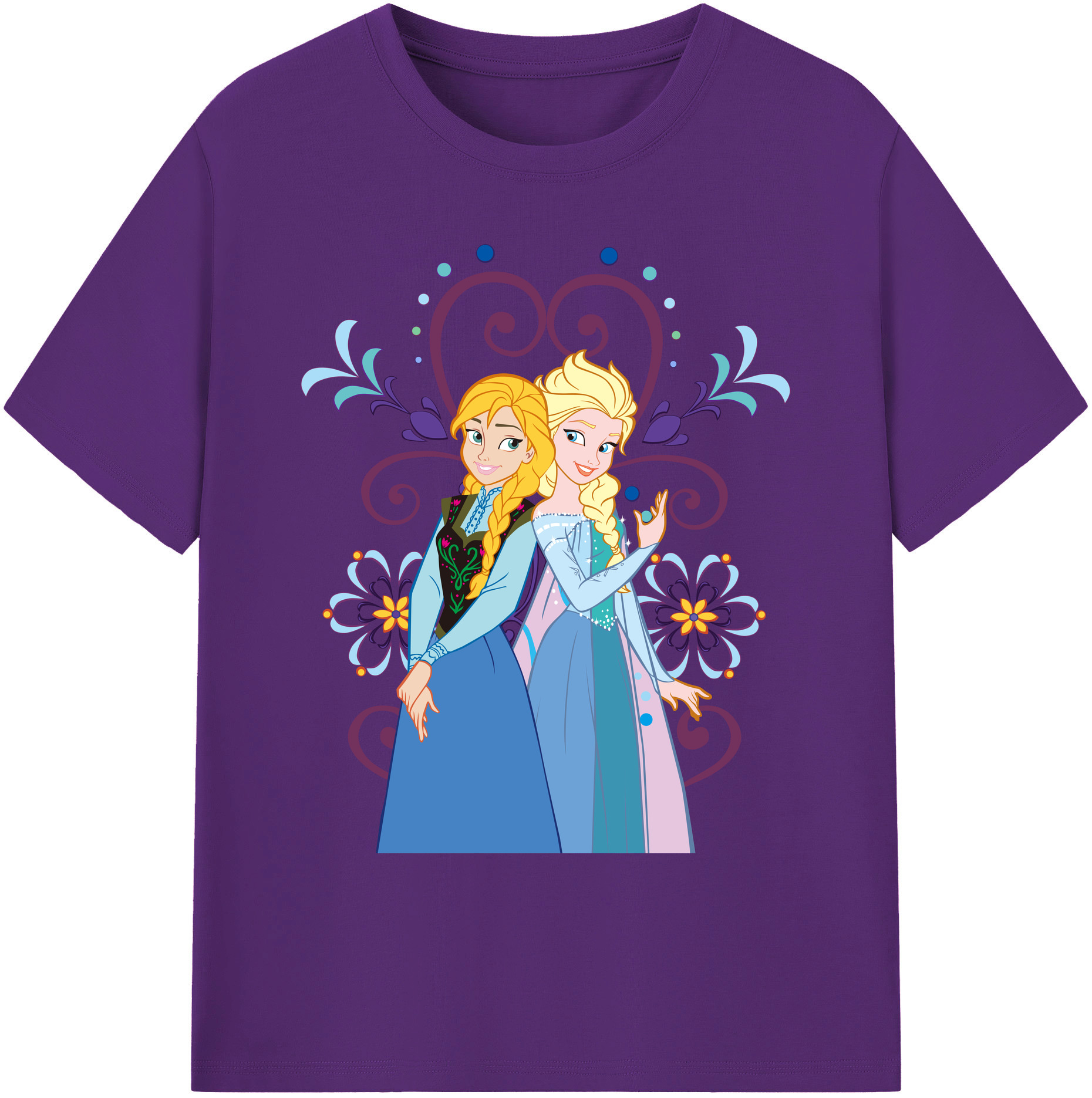 （画像用） アナと雪の女王 アンナ エルサ Frozen Anna Elsa 綿100％ メンズ半袖Tシャツ｜肌触りやわらか＆通気性