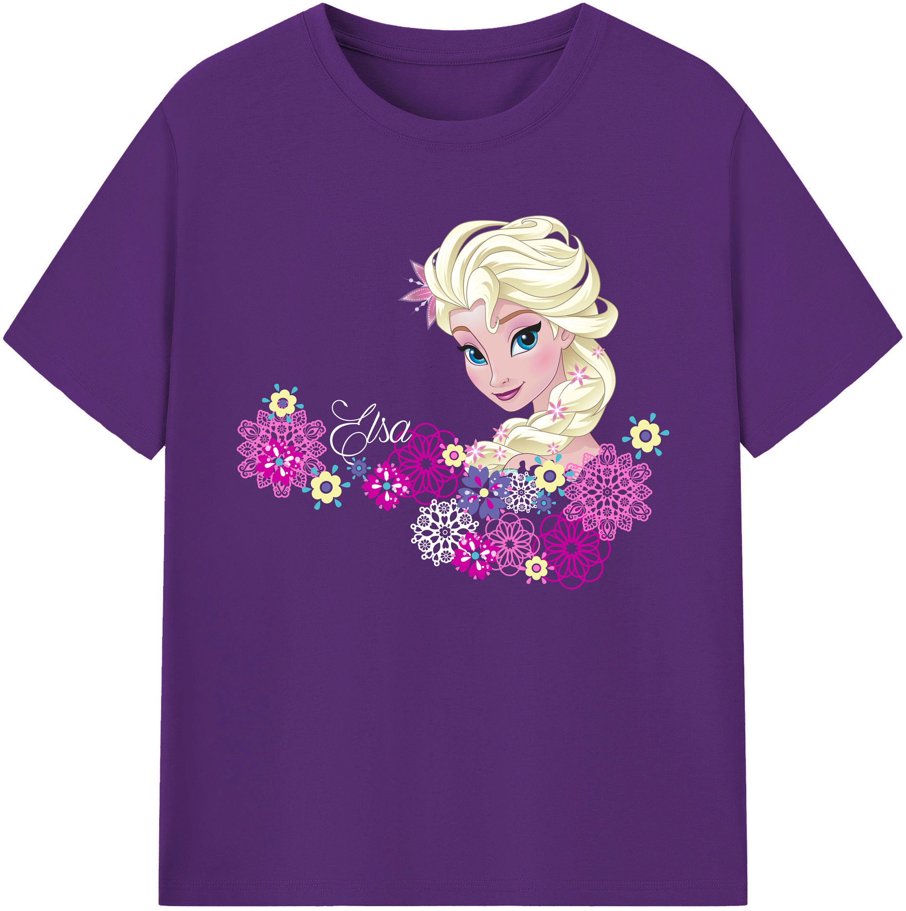 （画像用） アナと雪の女王 アンナ エルサ Frozen Anna Elsa 綿100％ メンズ半袖Tシャツ｜肌触りやわらか＆通気性