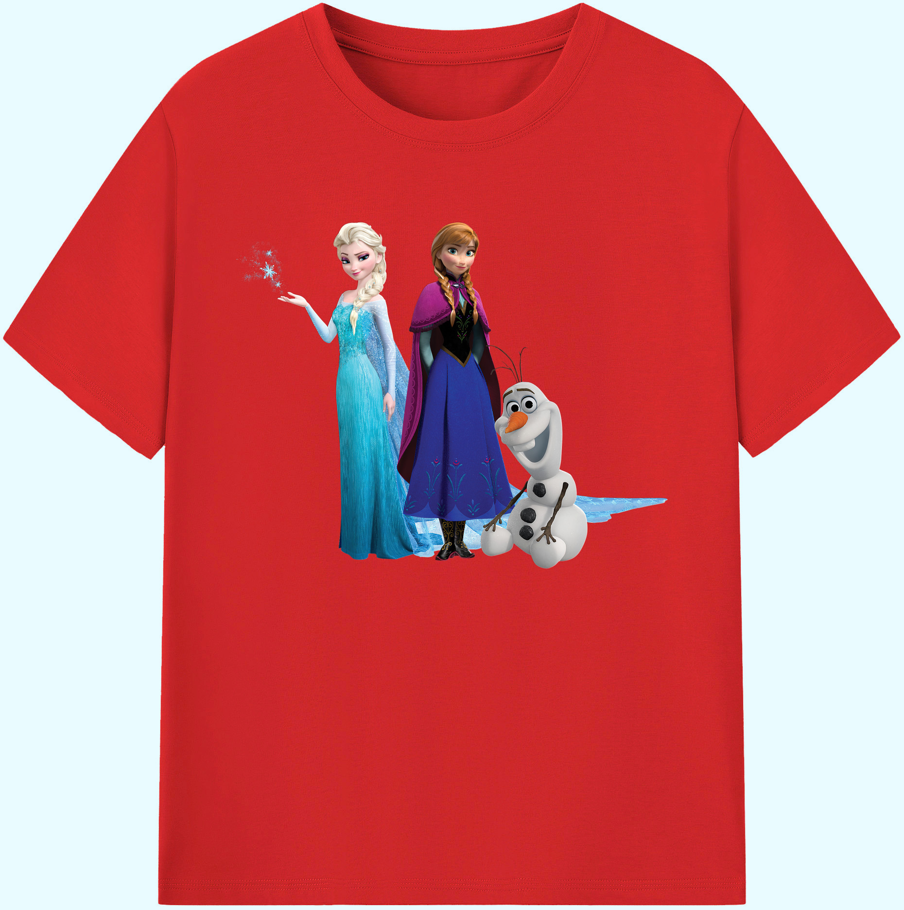 （画像用） アナと雪の女王 アンナ エルサ Frozen Anna Elsa 綿100％ メンズ半袖Tシャツ｜肌触りやわらか＆通気性