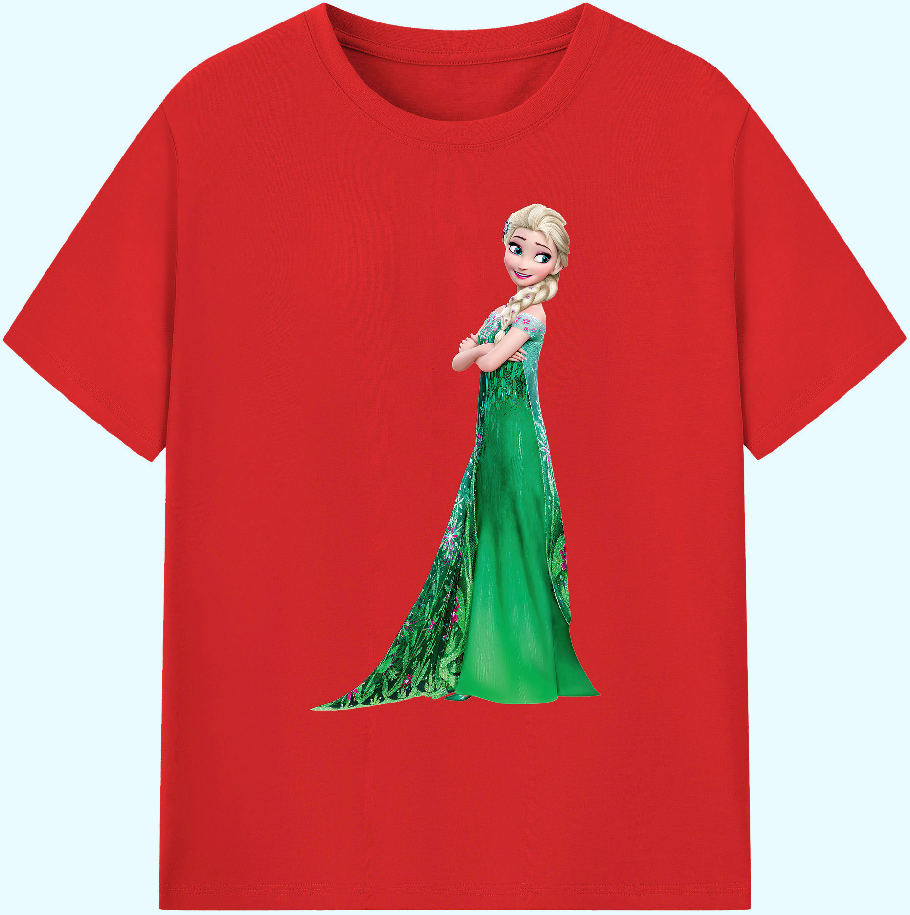 （画像用） アナと雪の女王 アンナ エルサ Frozen Anna Elsa 綿100％ メンズ半袖Tシャツ｜肌触りやわらか＆通気性