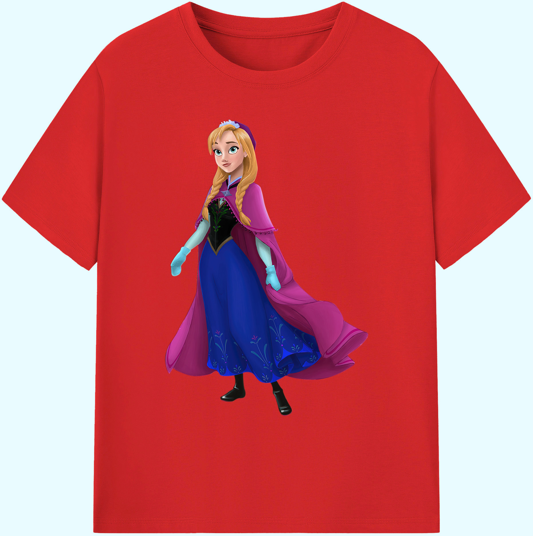 （画像用） アナと雪の女王 アンナ エルサ Frozen Anna Elsa 綿100％ メンズ半袖Tシャツ｜肌触りやわらか＆通気性