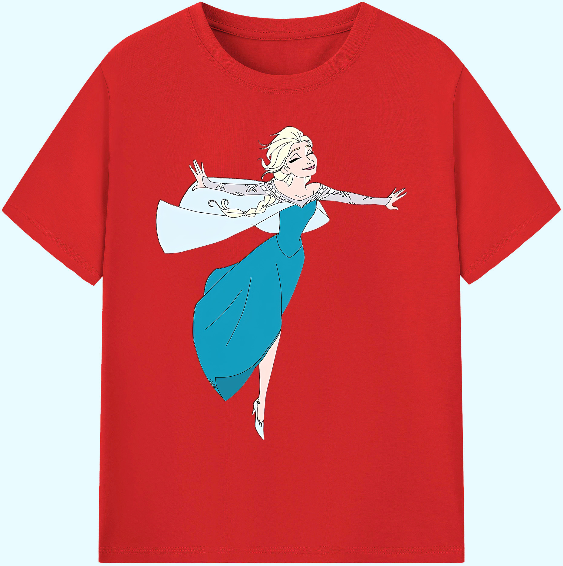 （画像用） アナと雪の女王 アンナ エルサ Frozen Anna Elsa 綿100％ メンズ半袖Tシャツ｜肌触りやわらか＆通気性