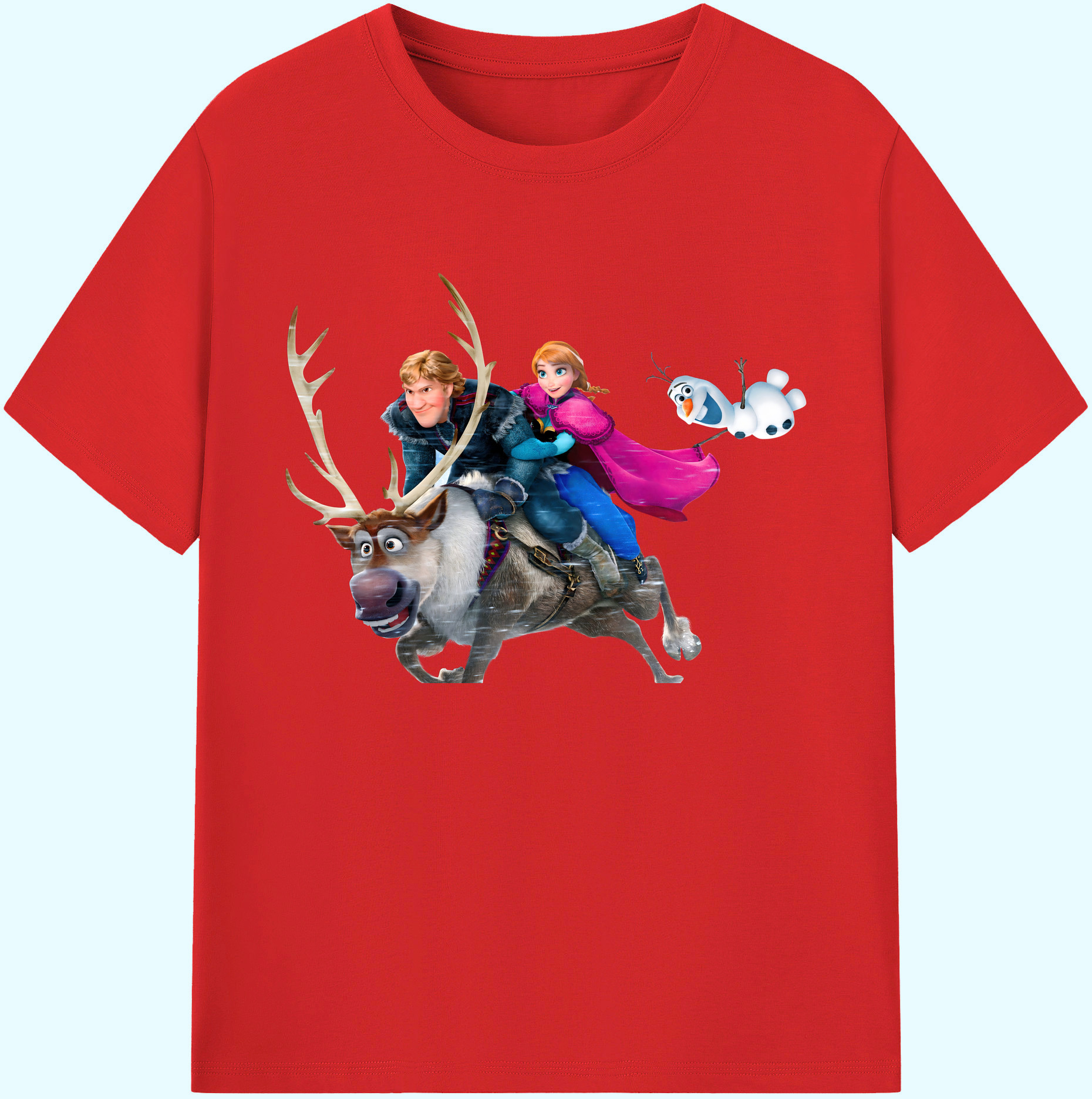 （画像用） アナと雪の女王 アンナ エルサ Frozen Anna Elsa 綿100％ メンズ半袖Tシャツ｜肌触りやわらか＆通気性