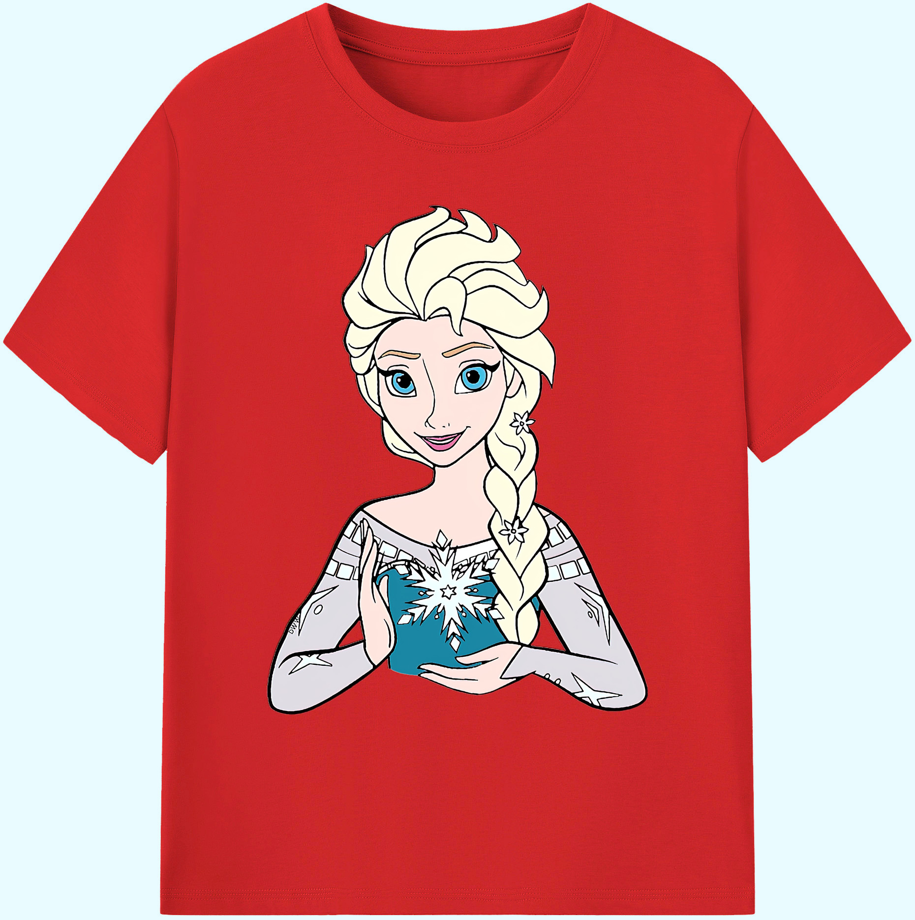 （画像用） アナと雪の女王 アンナ エルサ Frozen Anna Elsa 綿100％ メンズ半袖Tシャツ｜肌触りやわらか＆通気性