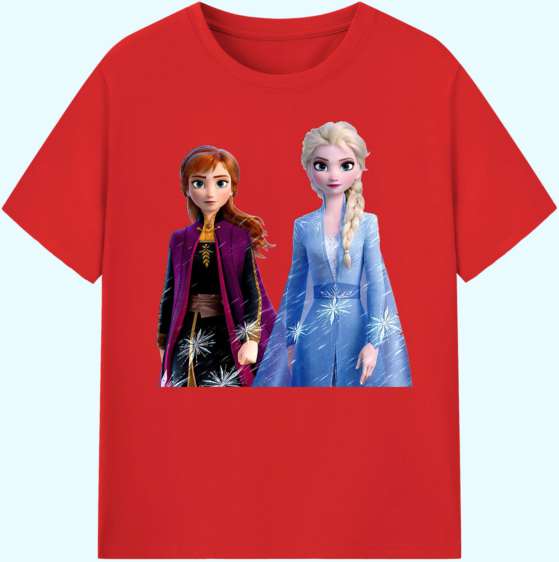 （画像用） アナと雪の女王 アンナ エルサ Frozen Anna Elsa 綿100％ メンズ半袖Tシャツ｜肌触りやわらか＆通気性