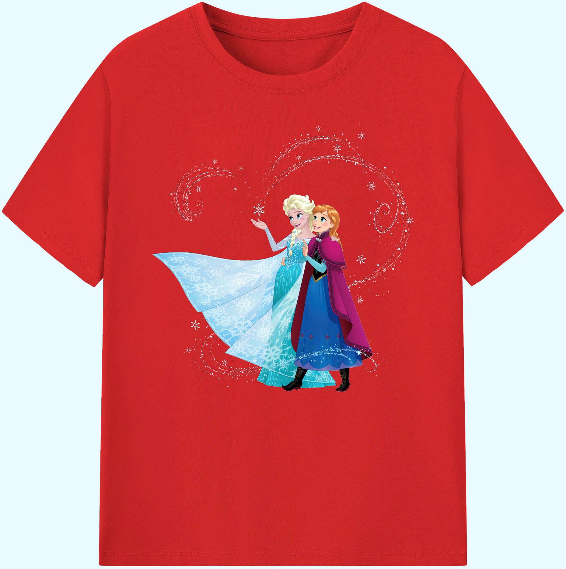 （画像用） アナと雪の女王 アンナ エルサ Frozen Anna Elsa 綿100％ メンズ半袖Tシャツ｜肌触りやわらか＆通気性