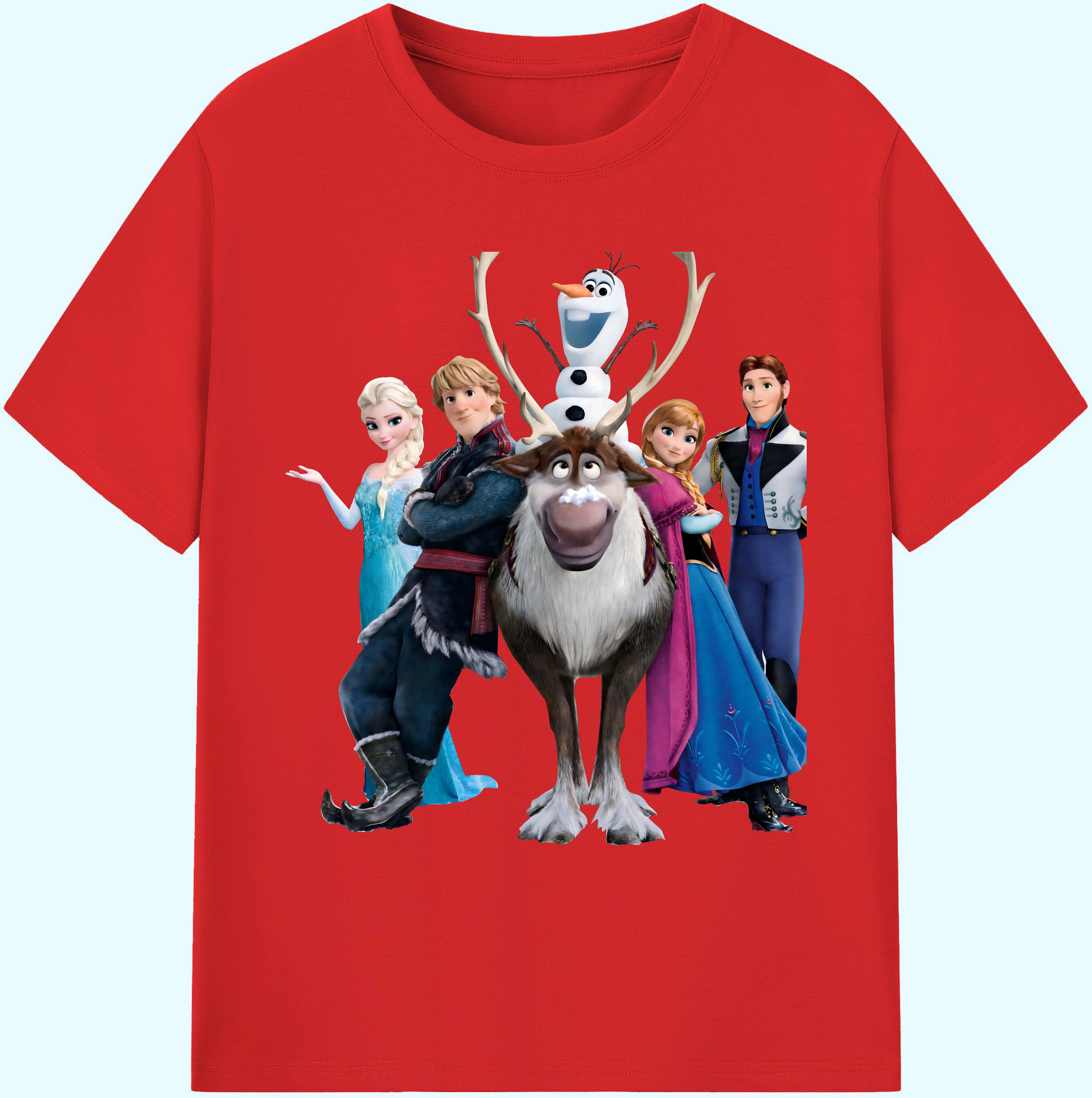 （画像用） アナと雪の女王 アンナ エルサ Frozen Anna Elsa 綿100％ メンズ半袖Tシャツ｜肌触りやわらか＆通気性