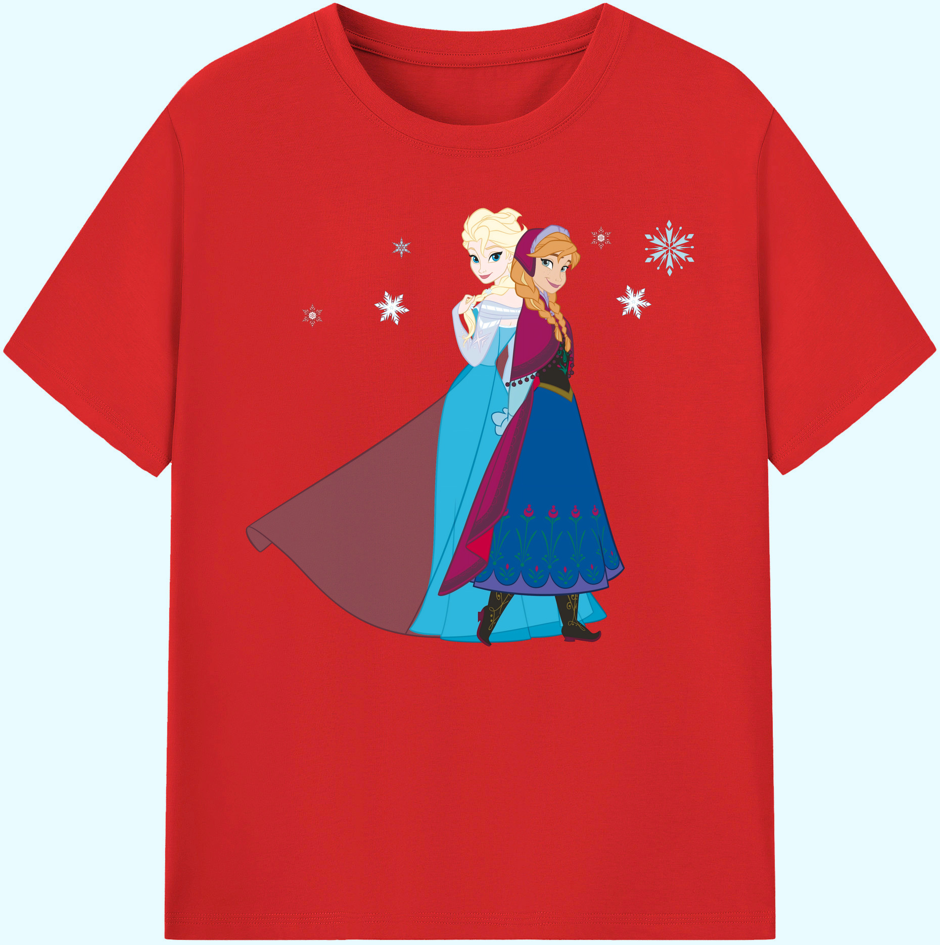 （画像用） アナと雪の女王 アンナ エルサ Frozen Anna Elsa 綿100％ メンズ半袖Tシャツ｜肌触りやわらか＆通気性