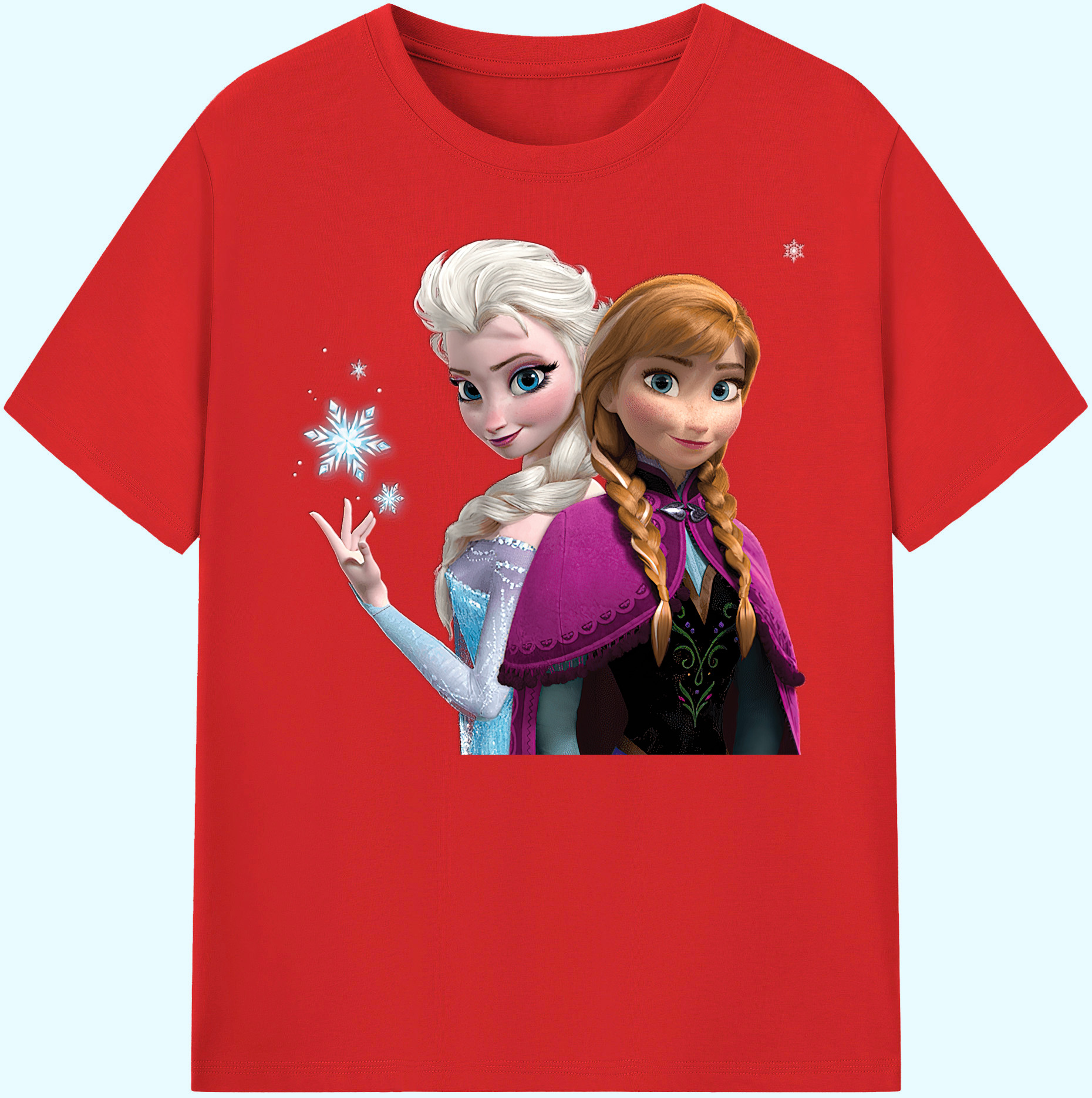 （画像用） アナと雪の女王 アンナ エルサ Frozen Anna Elsa 綿100％ メンズ半袖Tシャツ｜肌触りやわらか＆通気性