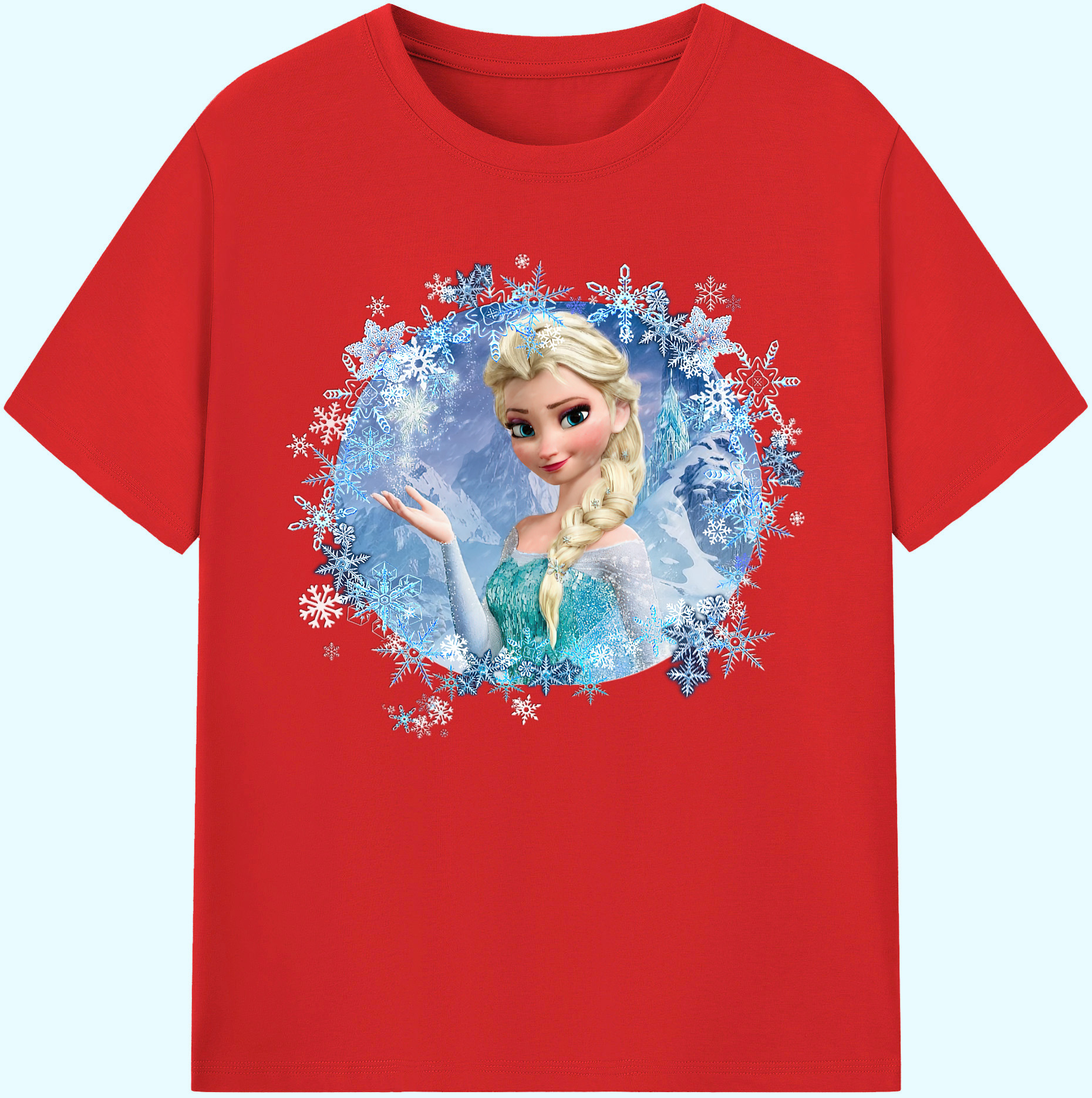 （画像用） アナと雪の女王 アンナ エルサ Frozen Anna Elsa 綿100％ メンズ半袖Tシャツ｜肌触りやわらか＆通気性