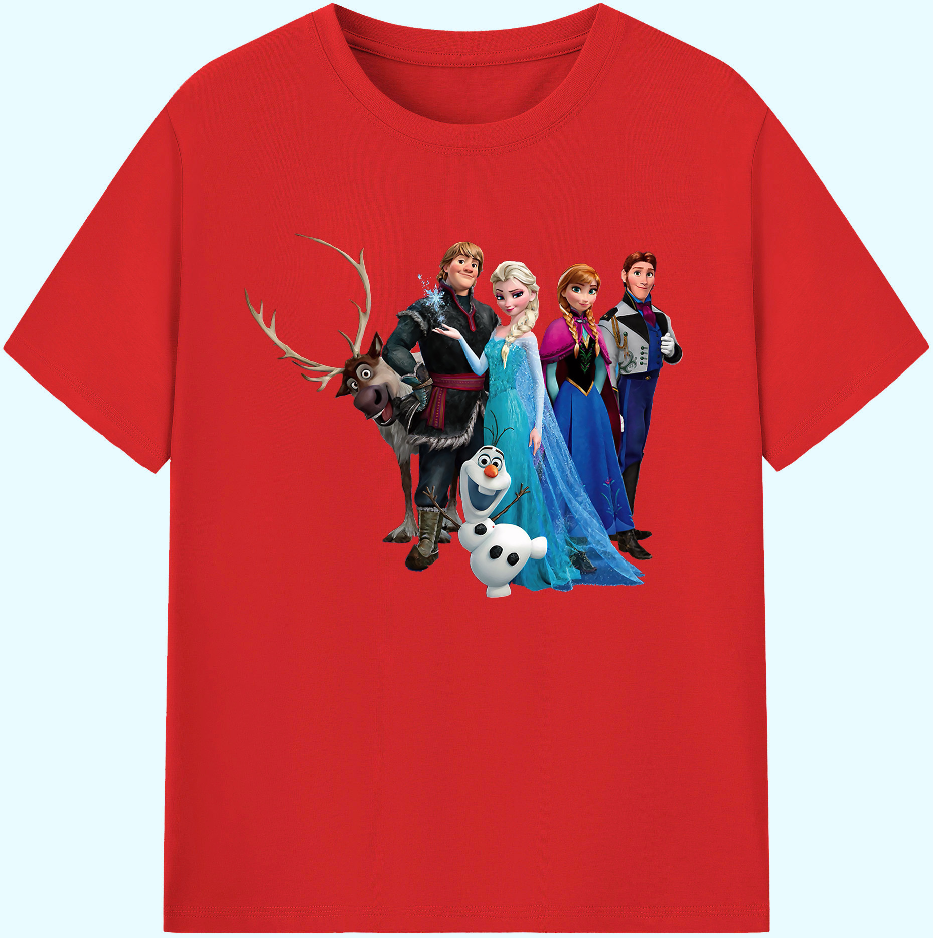 （画像用） アナと雪の女王 アンナ エルサ Frozen Anna Elsa 綿100％ メンズ半袖Tシャツ｜肌触りやわらか＆通気性