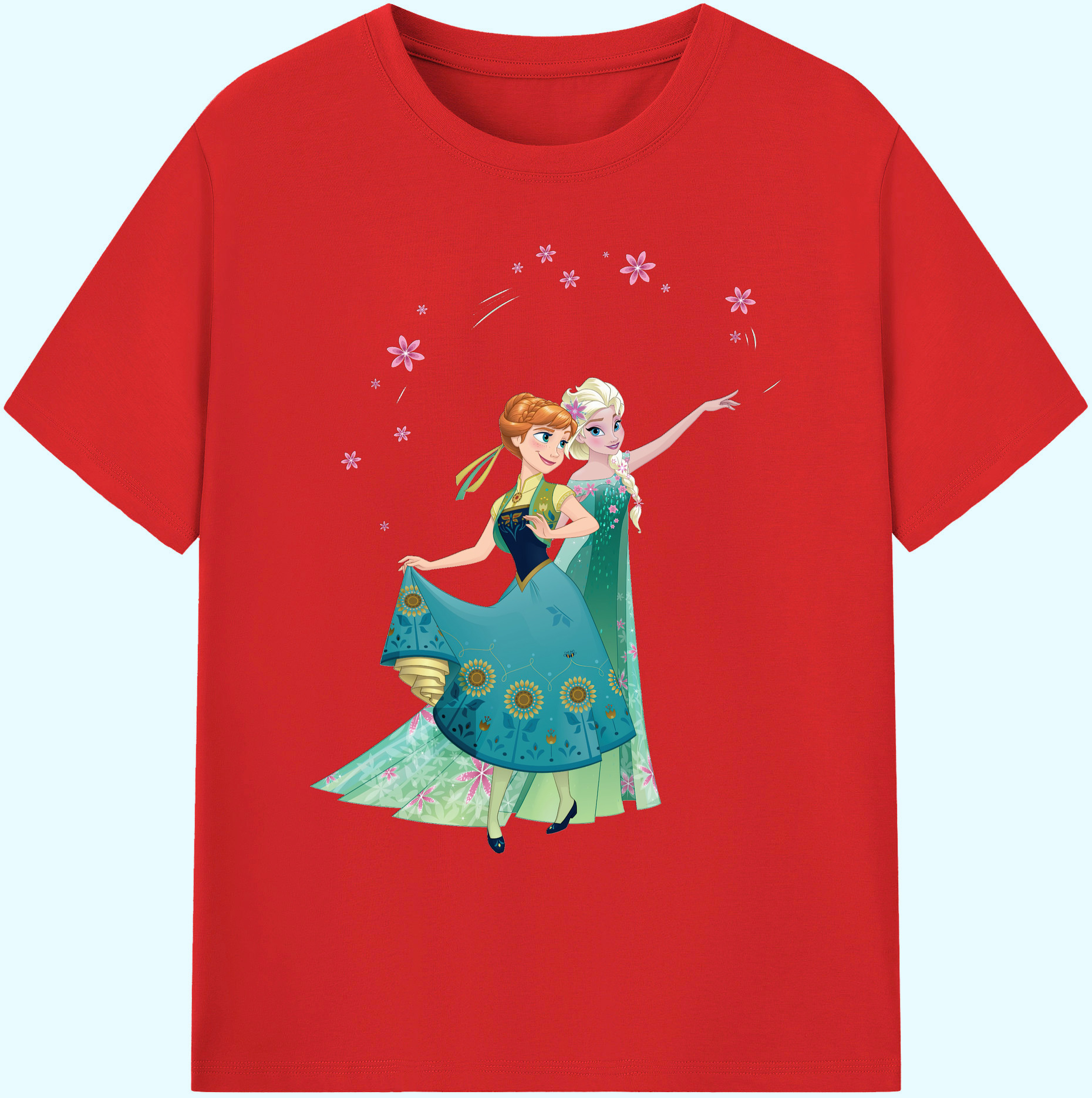 （画像用） アナと雪の女王 アンナ エルサ Frozen Anna Elsa 綿100％ メンズ半袖Tシャツ｜肌触りやわらか＆通気性