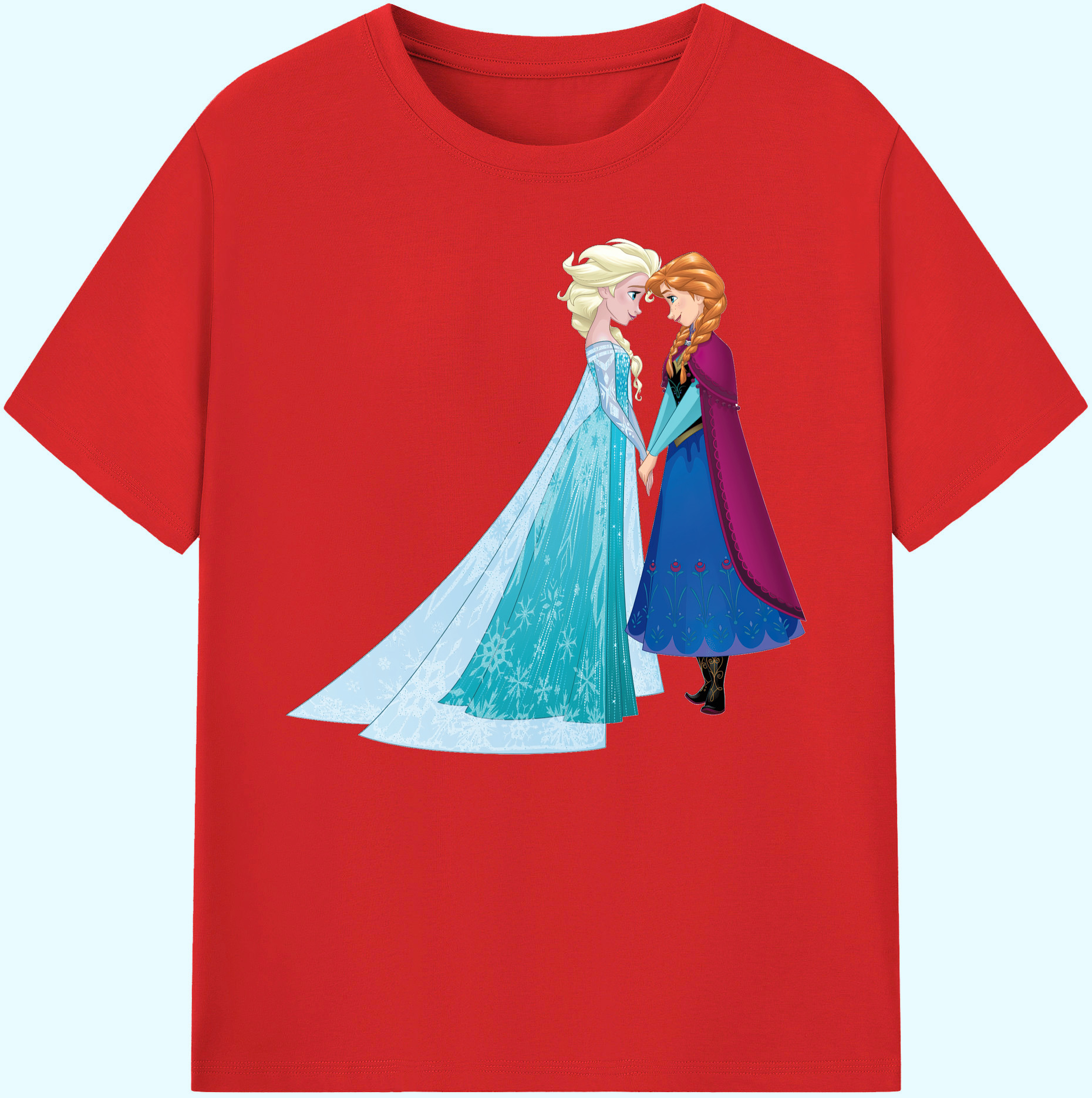 （画像用） アナと雪の女王 アンナ エルサ Frozen Anna Elsa 綿100％ メンズ半袖Tシャツ｜肌触りやわらか＆通気性