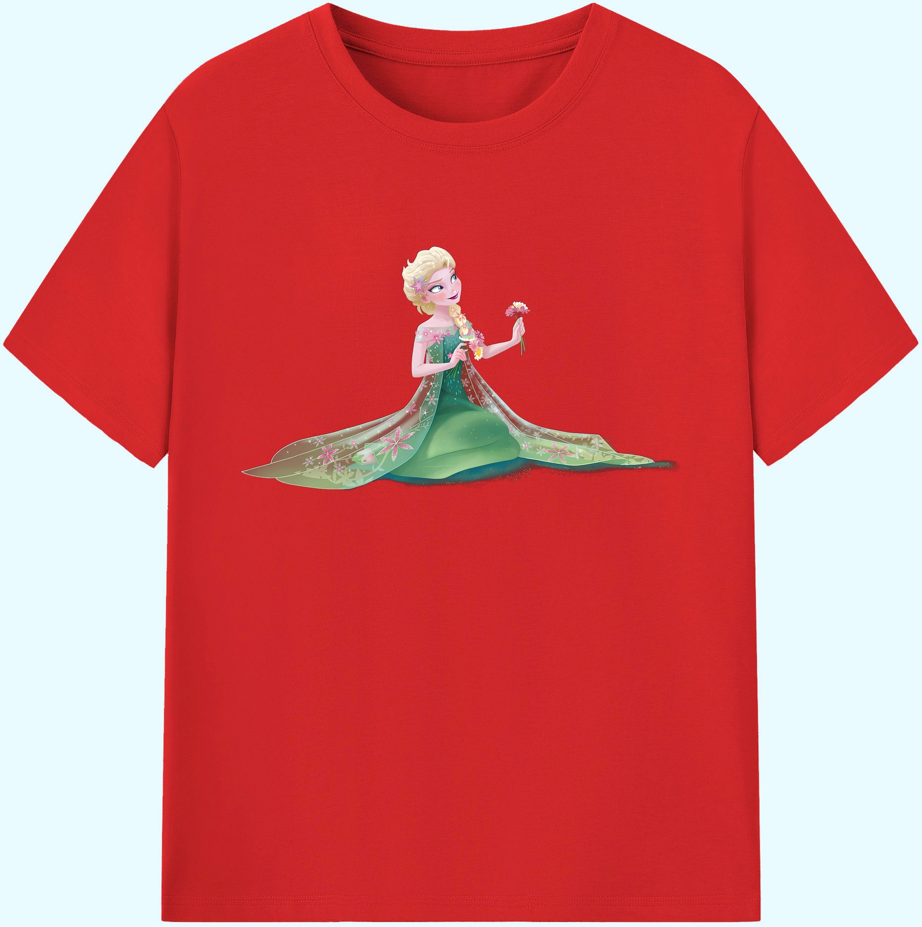 （画像用） アナと雪の女王 アンナ エルサ Frozen Anna Elsa 綿100％ メンズ半袖Tシャツ｜肌触りやわらか＆通気性
