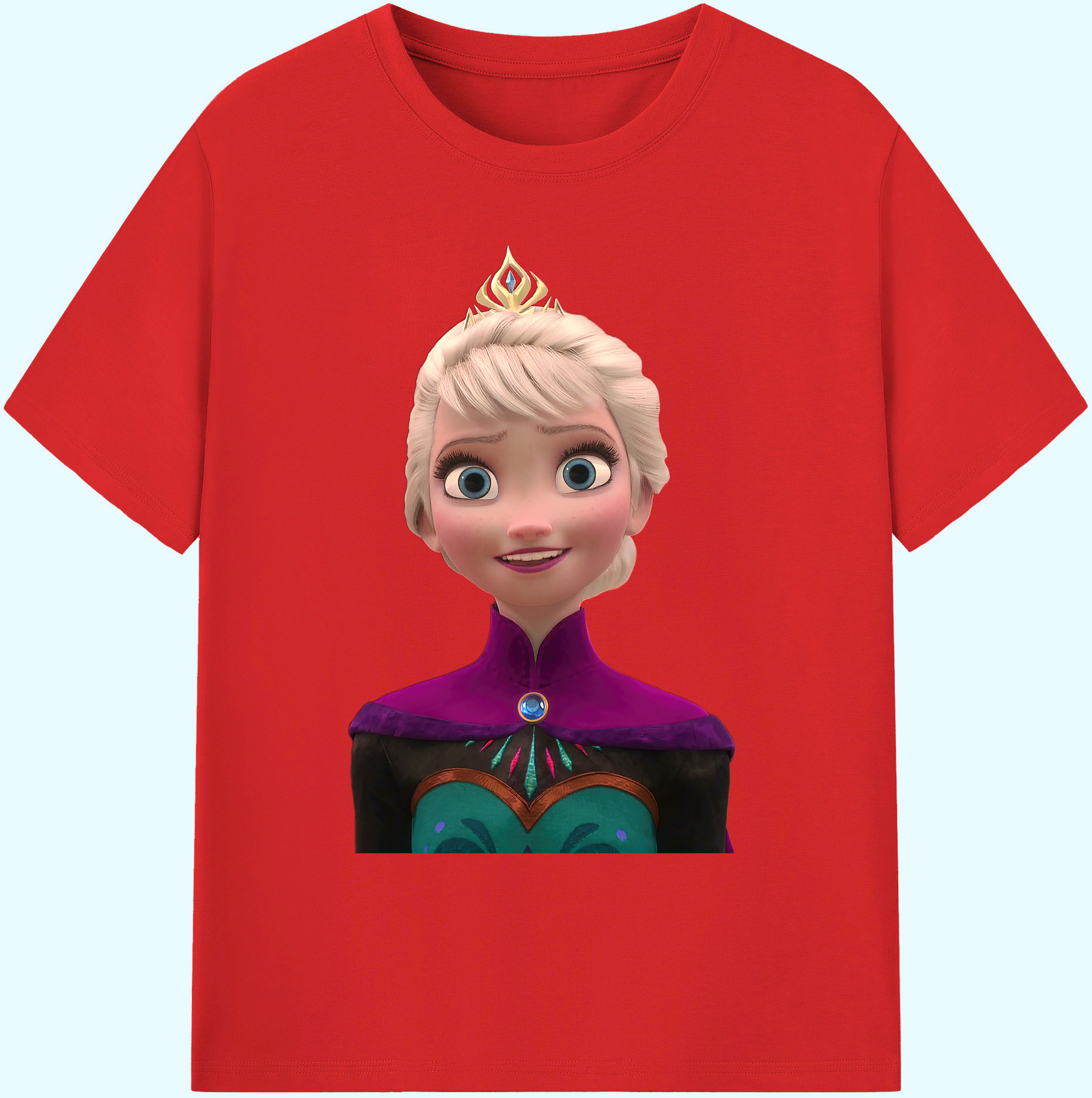 （画像用） アナと雪の女王 アンナ エルサ Frozen Anna Elsa 綿100％ メンズ半袖Tシャツ｜肌触りやわらか＆通気性