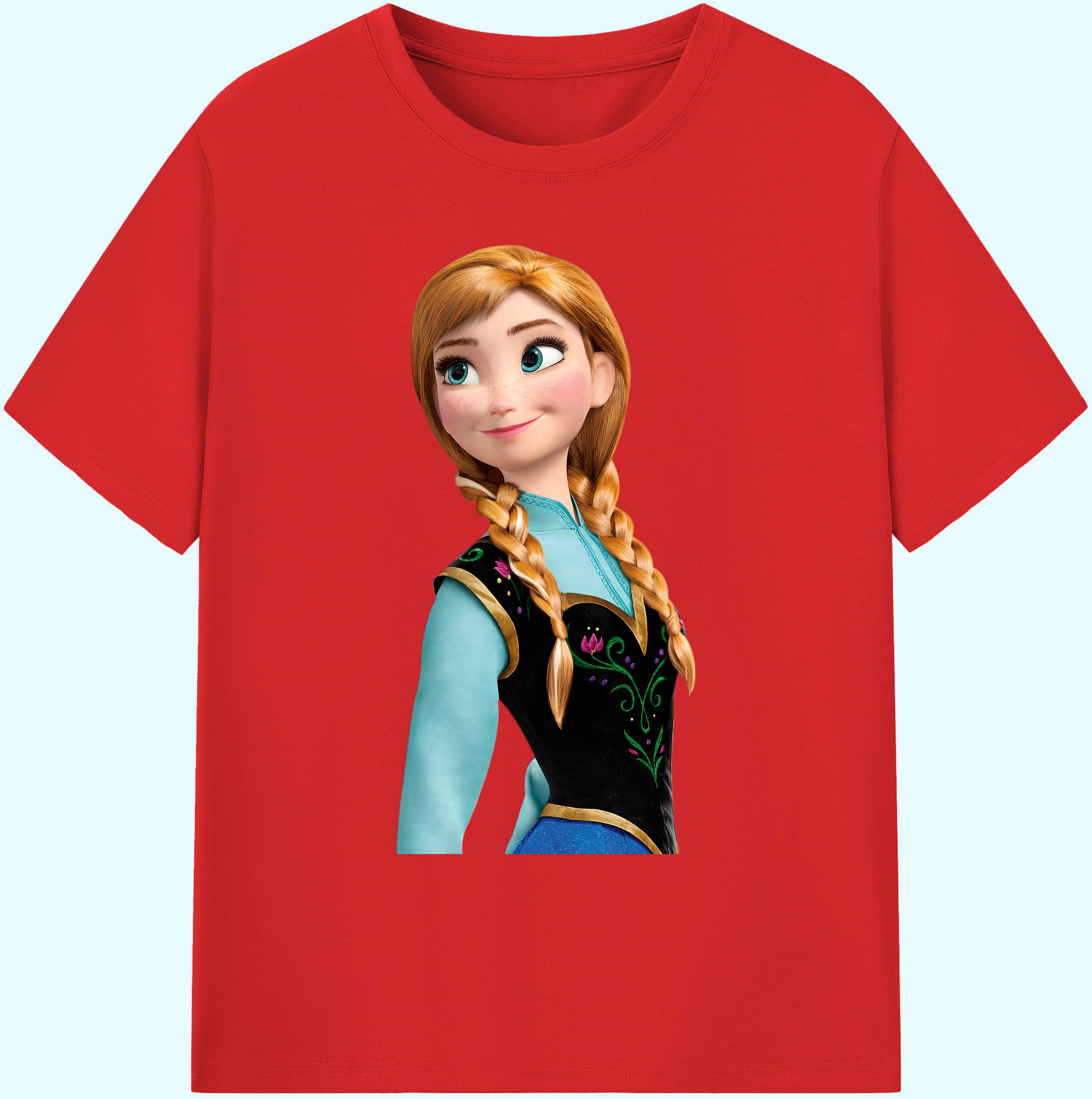 （画像用） アナと雪の女王 アンナ エルサ Frozen Anna Elsa 綿100％ メンズ半袖Tシャツ｜肌触りやわらか＆通気性