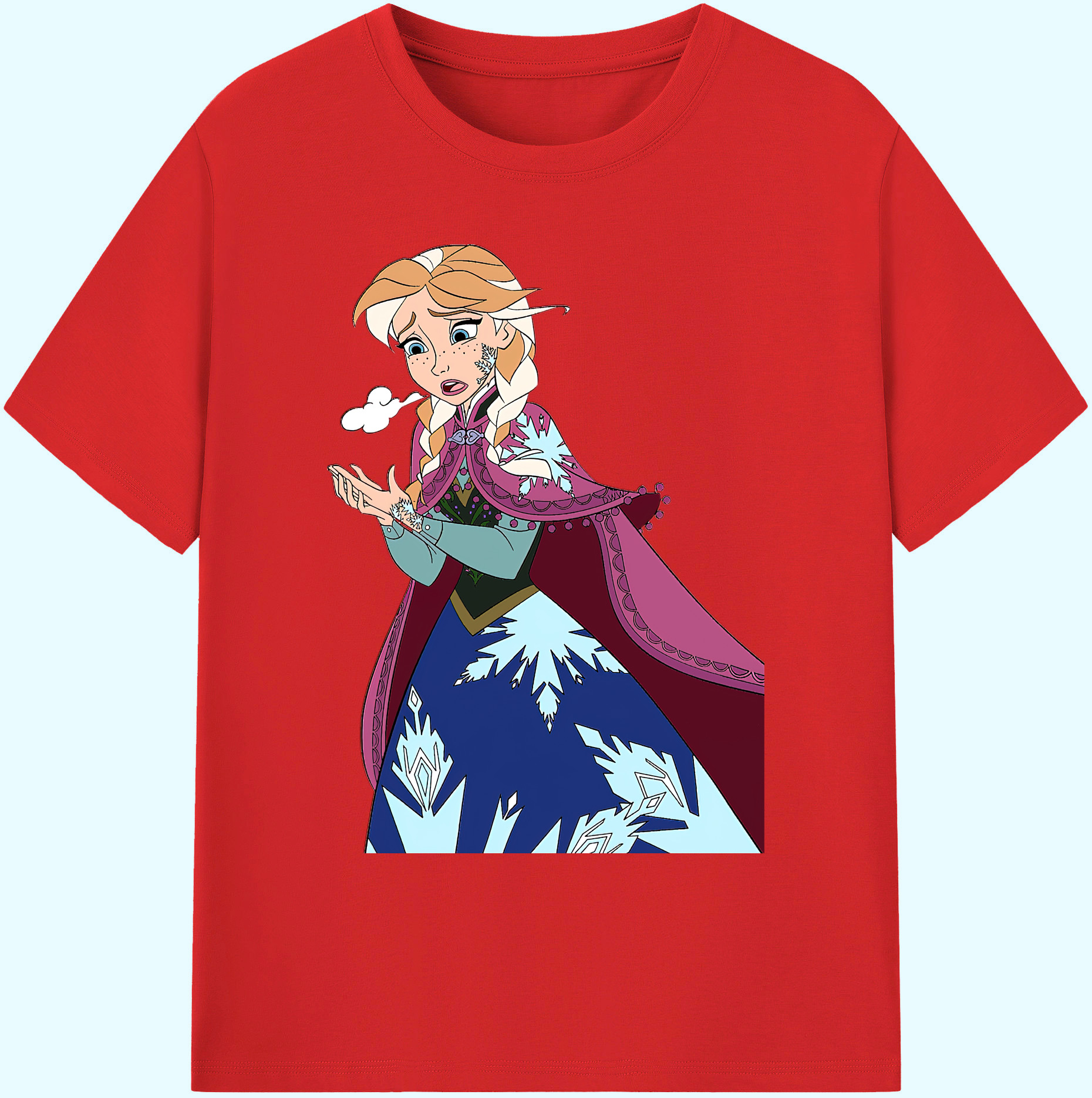 （画像用） アナと雪の女王 アンナ エルサ Frozen Anna Elsa 綿100％ メンズ半袖Tシャツ｜肌触りやわらか＆通気性