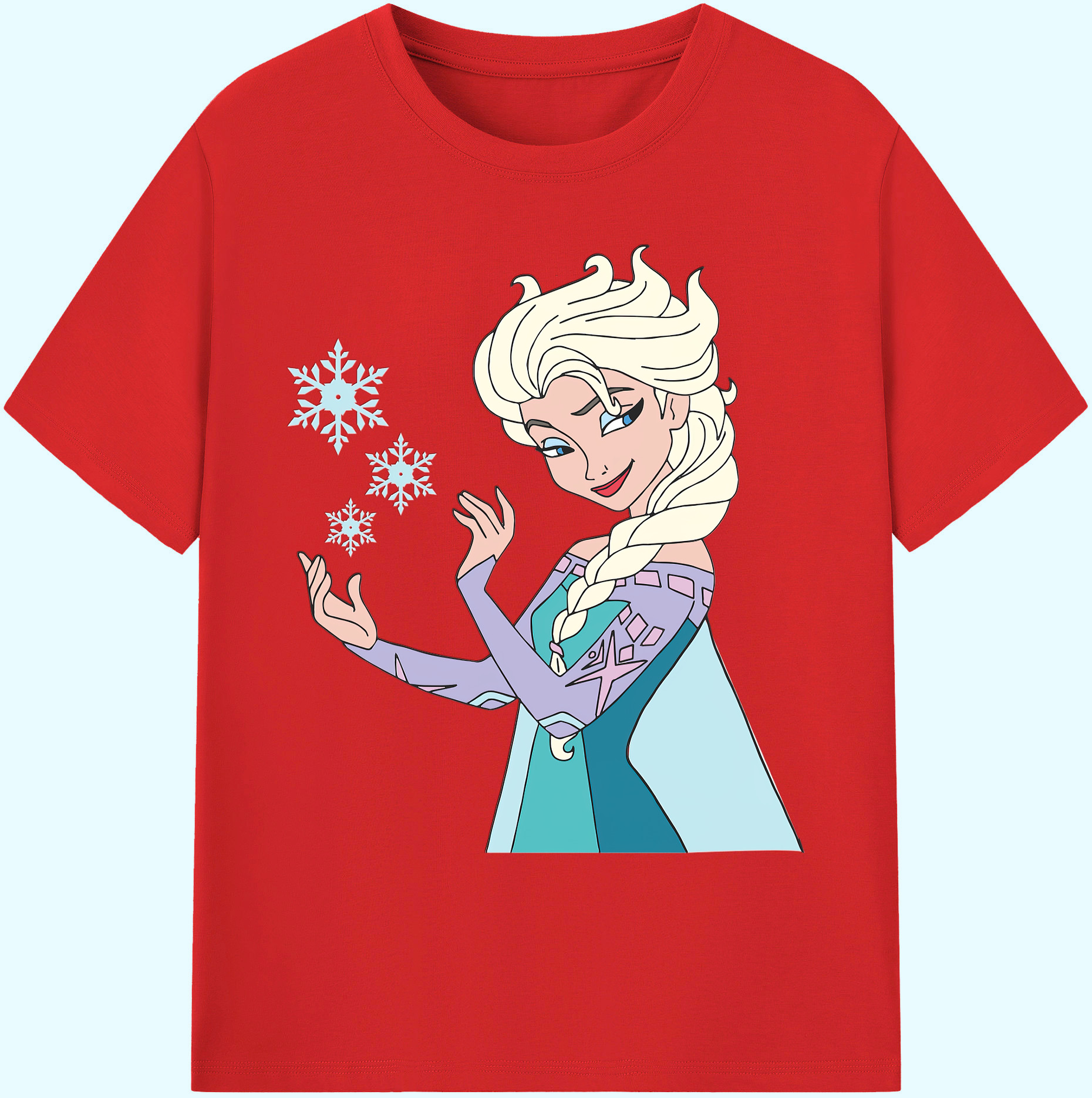 （画像用） アナと雪の女王 アンナ エルサ Frozen Anna Elsa 綿100％ メンズ半袖Tシャツ｜肌触りやわらか＆通気性