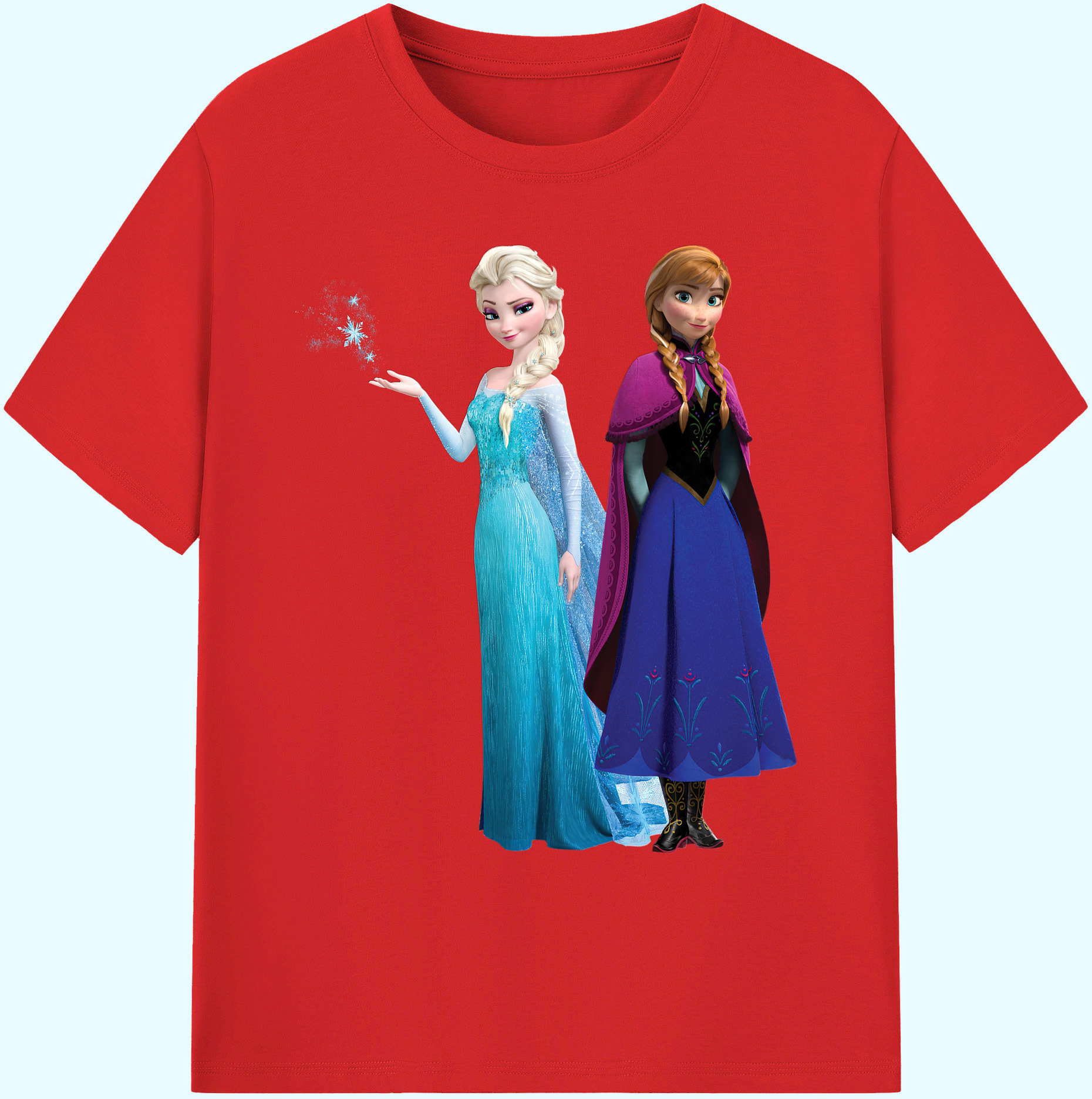 （画像用） アナと雪の女王 アンナ エルサ Frozen Anna Elsa 綿100％ メンズ半袖Tシャツ｜肌触りやわらか＆通気性
