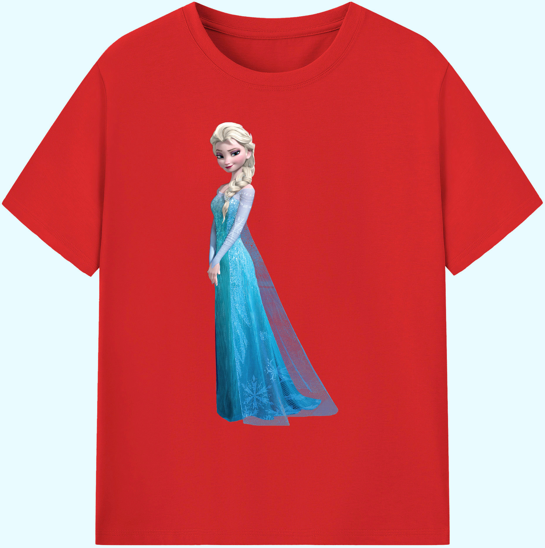 （画像用） アナと雪の女王 アンナ エルサ Frozen Anna Elsa 綿100％ メンズ半袖Tシャツ｜肌触りやわらか＆通気性