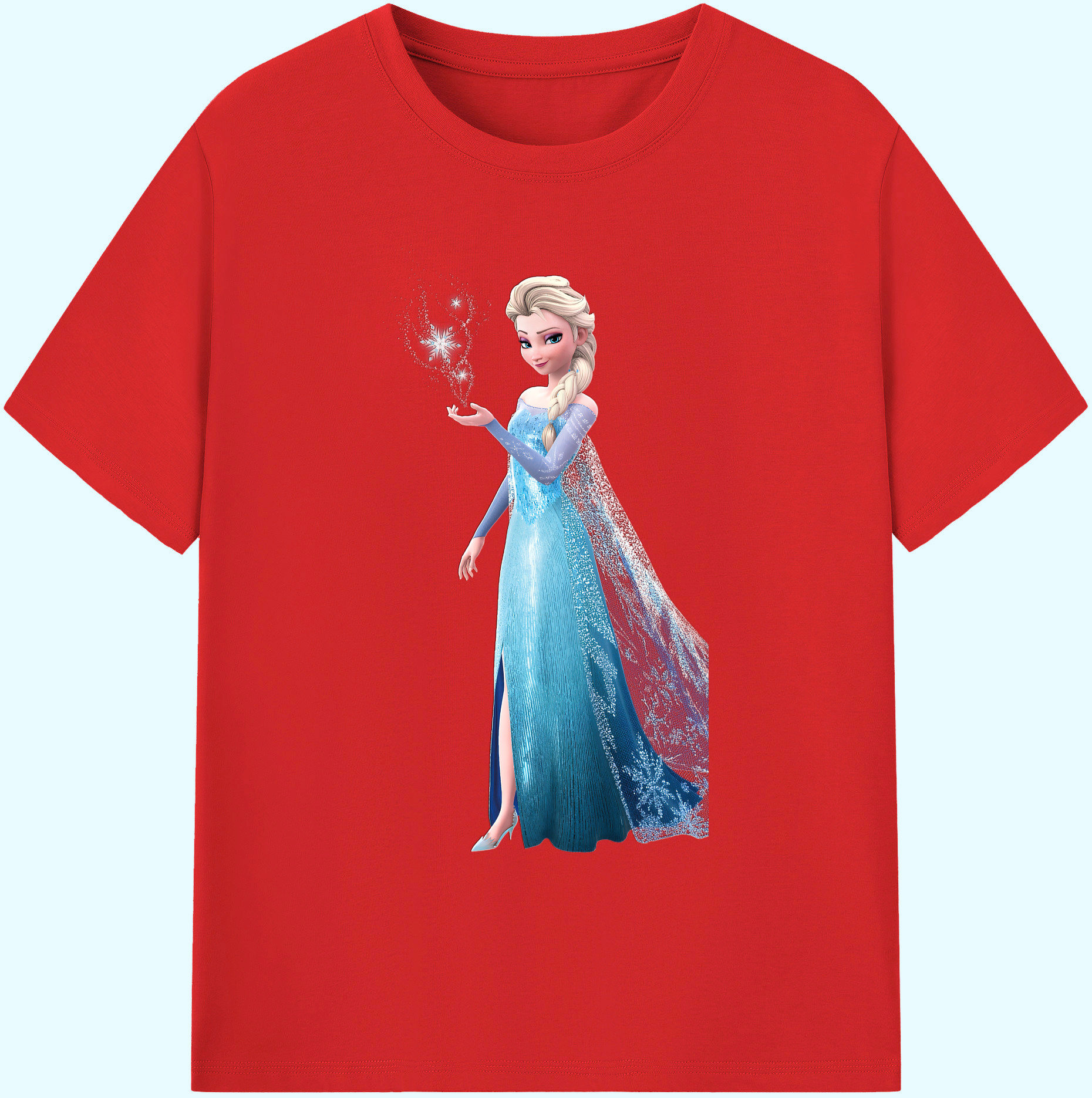 （画像用） アナと雪の女王 アンナ エルサ Frozen Anna Elsa 綿100％ メンズ半袖Tシャツ｜肌触りやわらか＆通気性