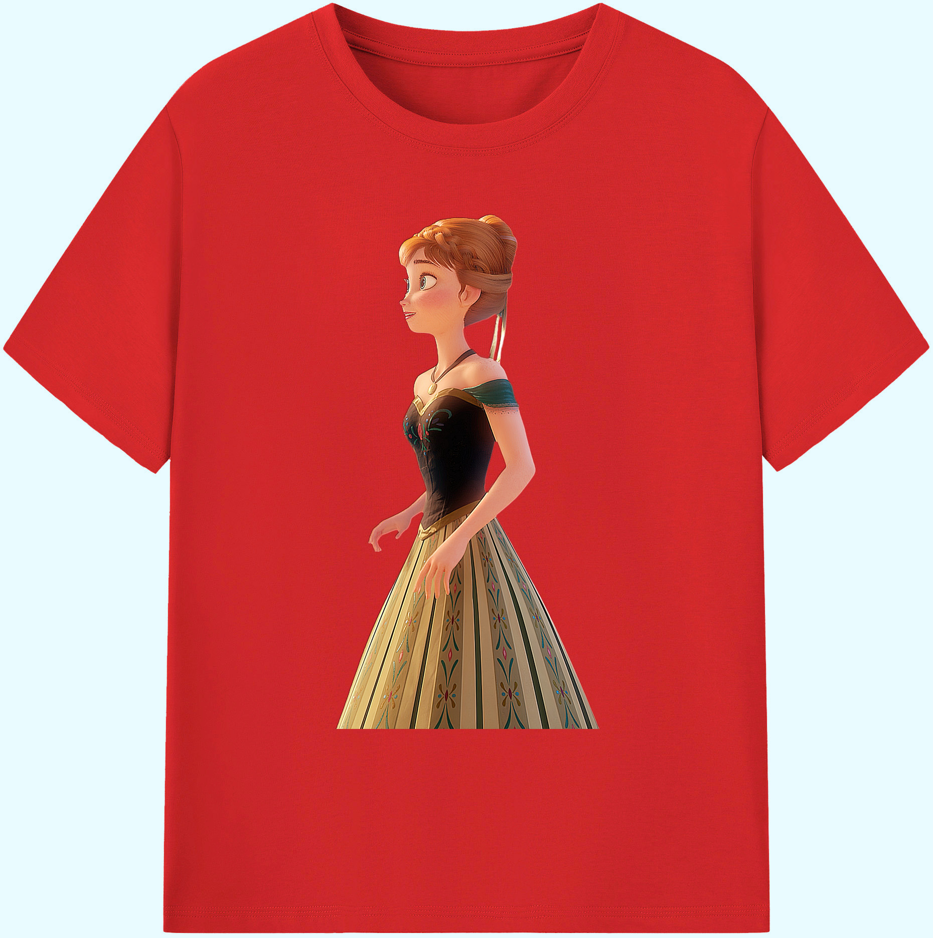 （画像用） アナと雪の女王 アンナ エルサ Frozen Anna Elsa 綿100％ メンズ半袖Tシャツ｜肌触りやわらか＆通気性