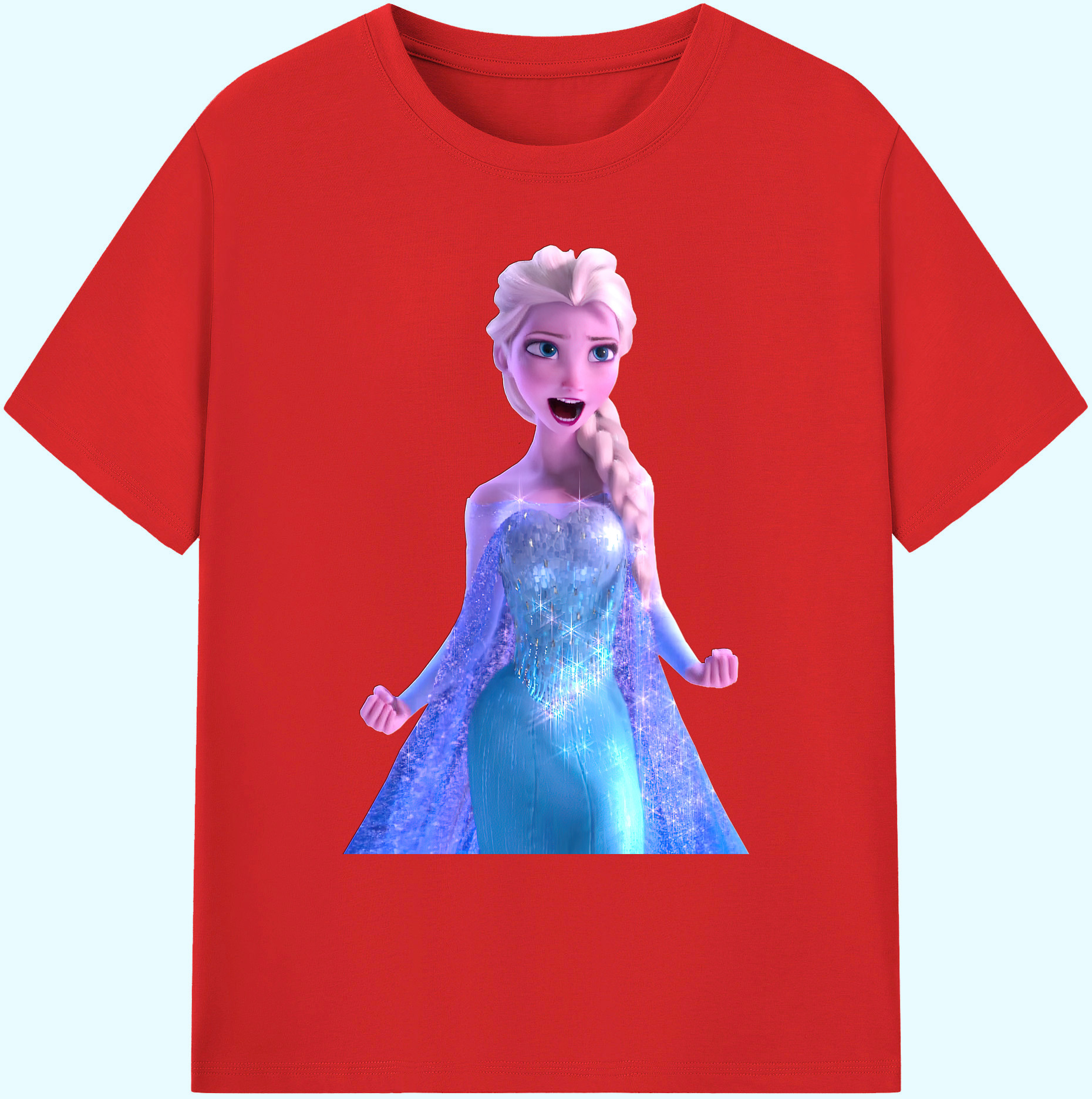（画像用） アナと雪の女王 アンナ エルサ Frozen Anna Elsa 綿100％ メンズ半袖Tシャツ｜肌触りやわらか＆通気性