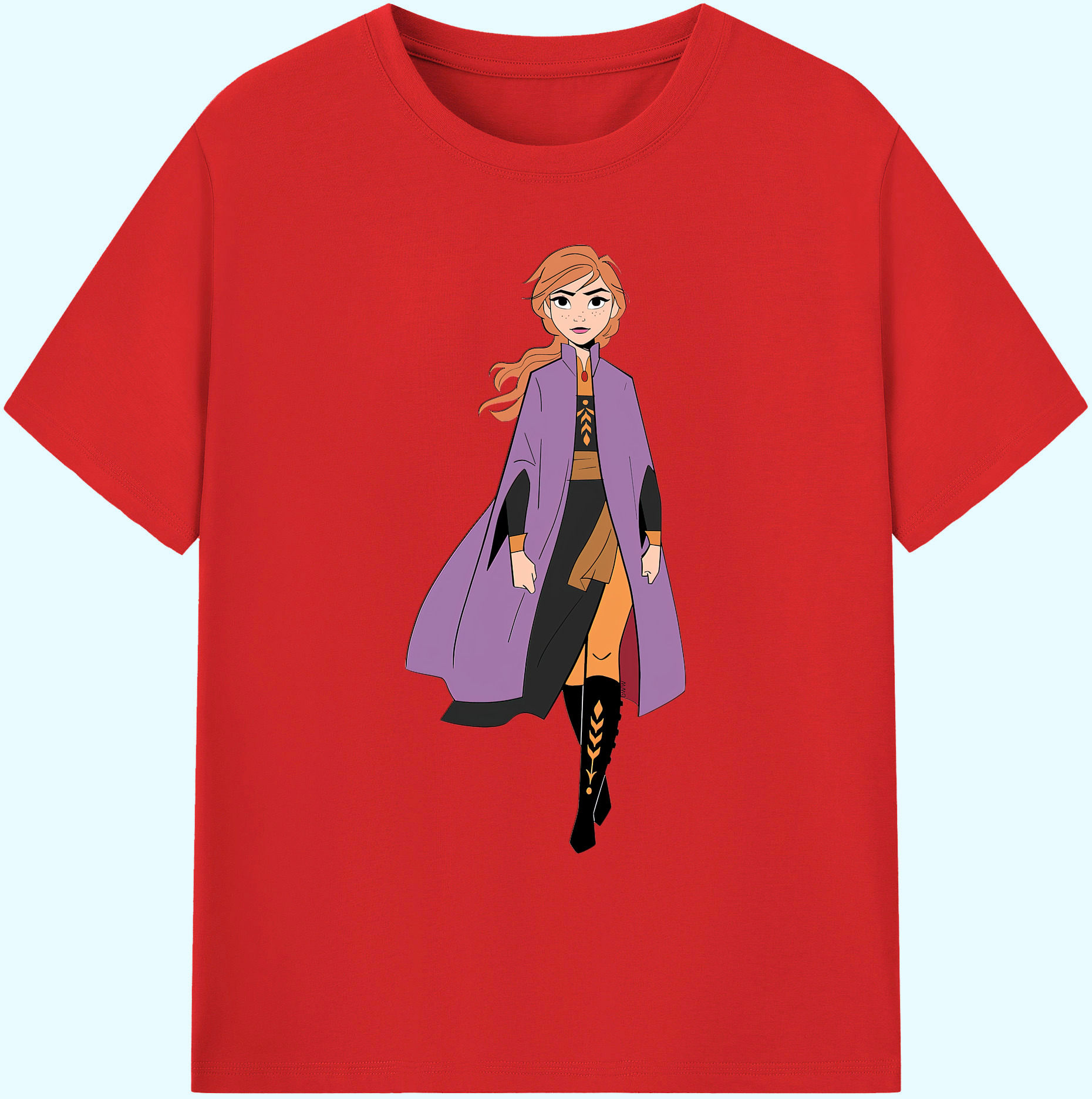 （画像用） アナと雪の女王 アンナ エルサ Frozen Anna Elsa 綿100％ メンズ半袖Tシャツ｜肌触りやわらか＆通気性