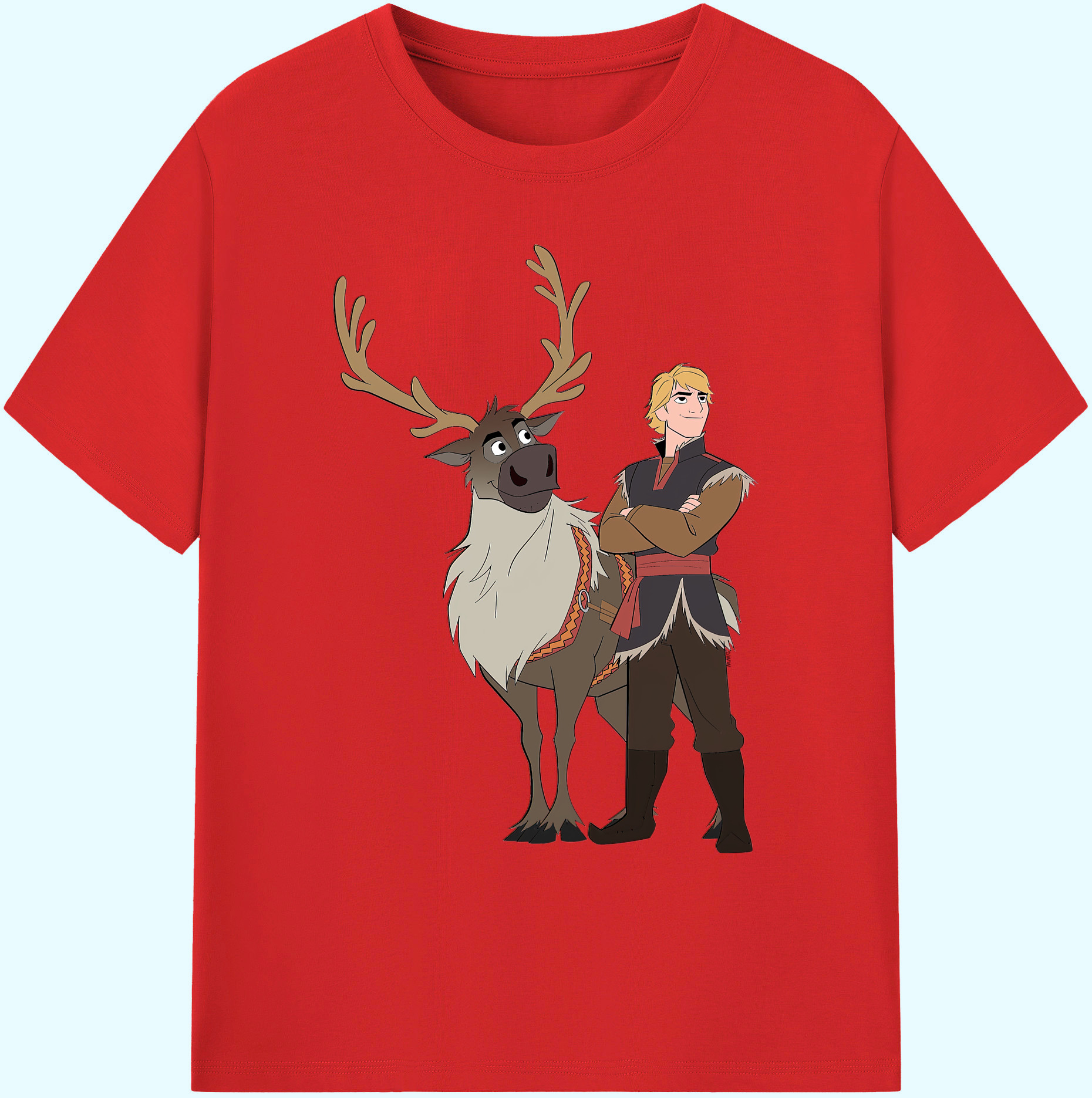 （画像用） アナと雪の女王 アンナ エルサ Frozen Anna Elsa 綿100％ メンズ半袖Tシャツ｜肌触りやわらか＆通気性