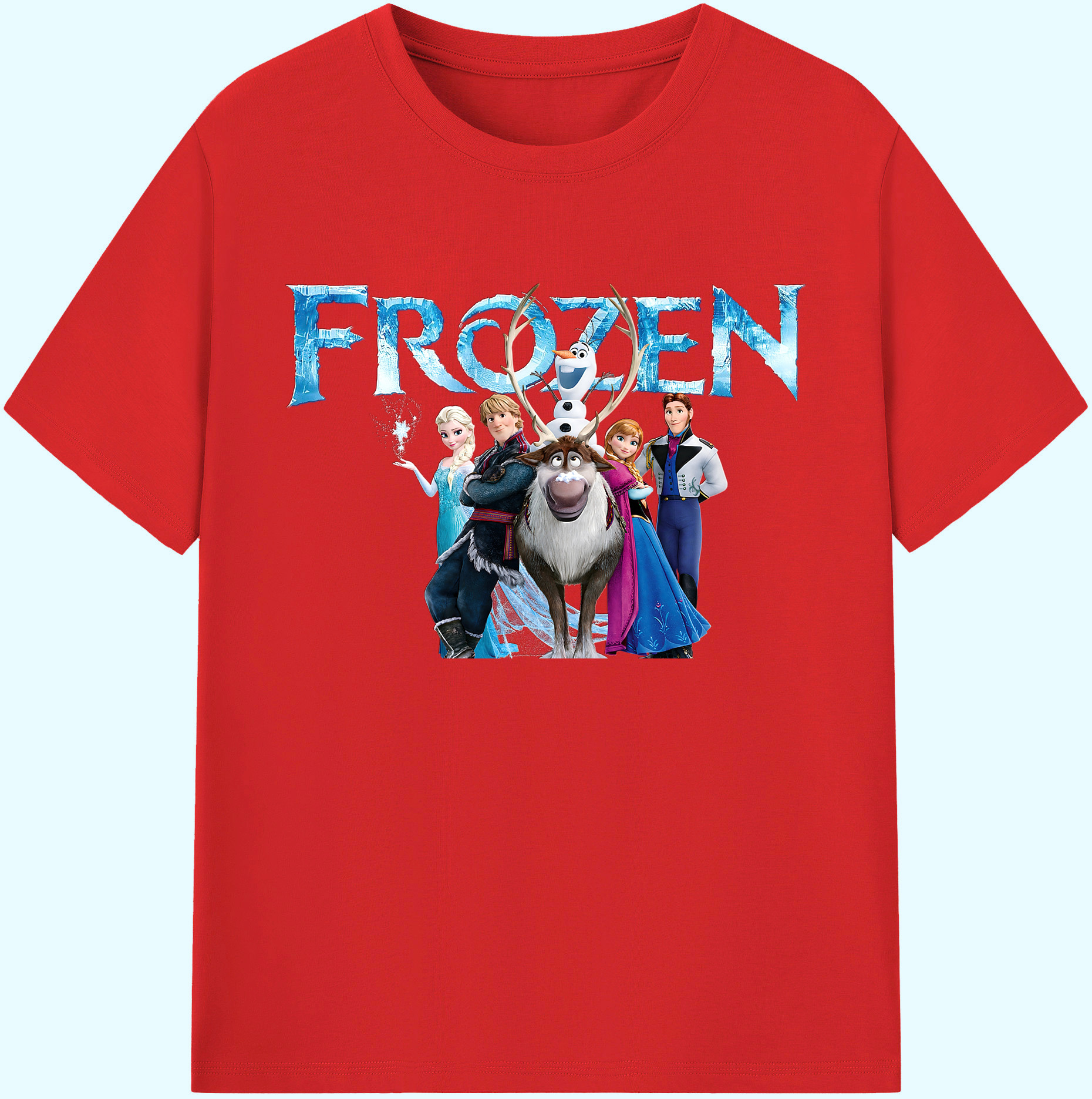 （画像用） アナと雪の女王 アンナ エルサ Frozen Anna Elsa 綿100％ メンズ半袖Tシャツ｜肌触りやわらか＆通気性