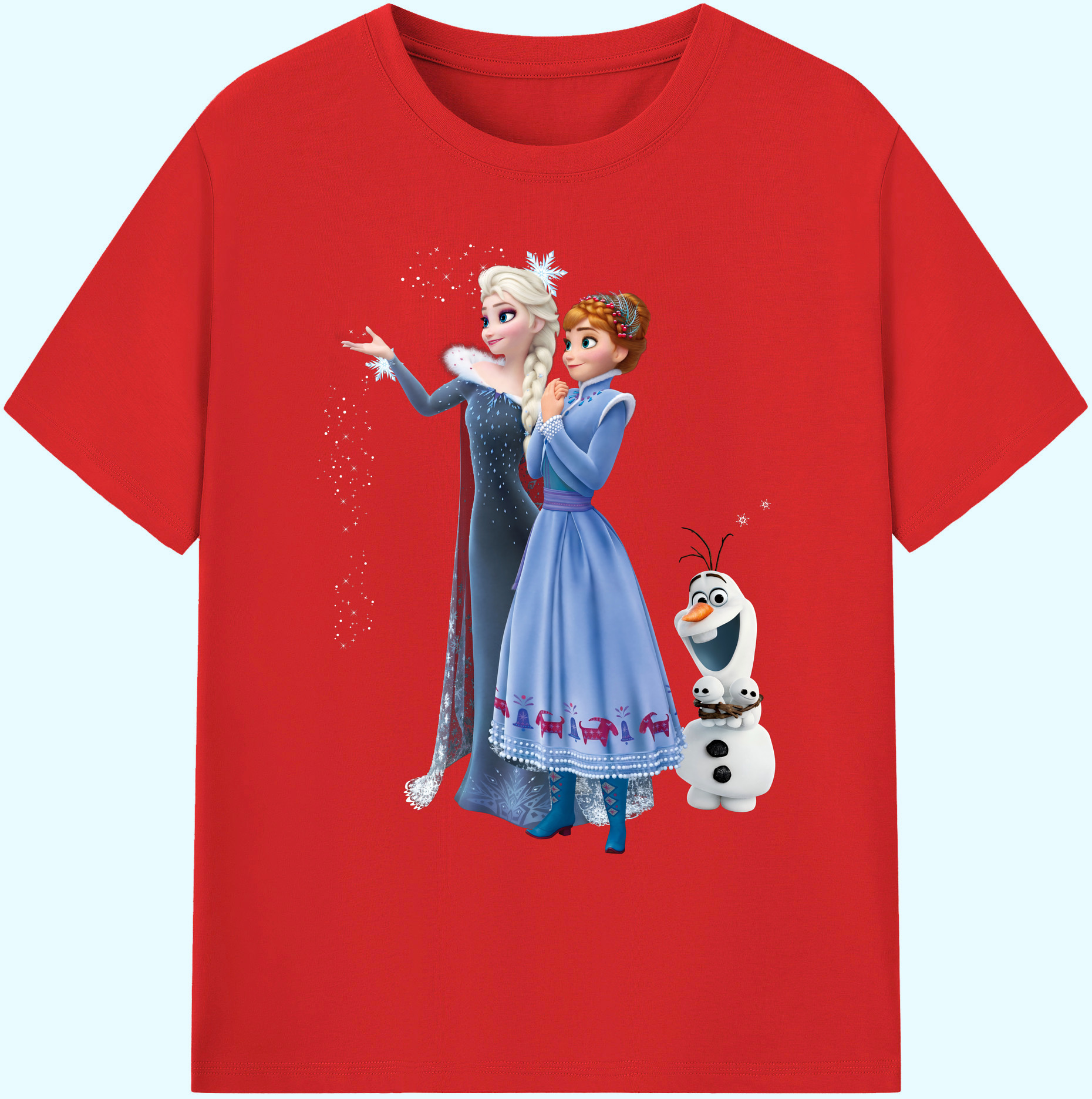（画像用） アナと雪の女王 アンナ エルサ Frozen Anna Elsa 綿100％ メンズ半袖Tシャツ｜肌触りやわらか＆通気性