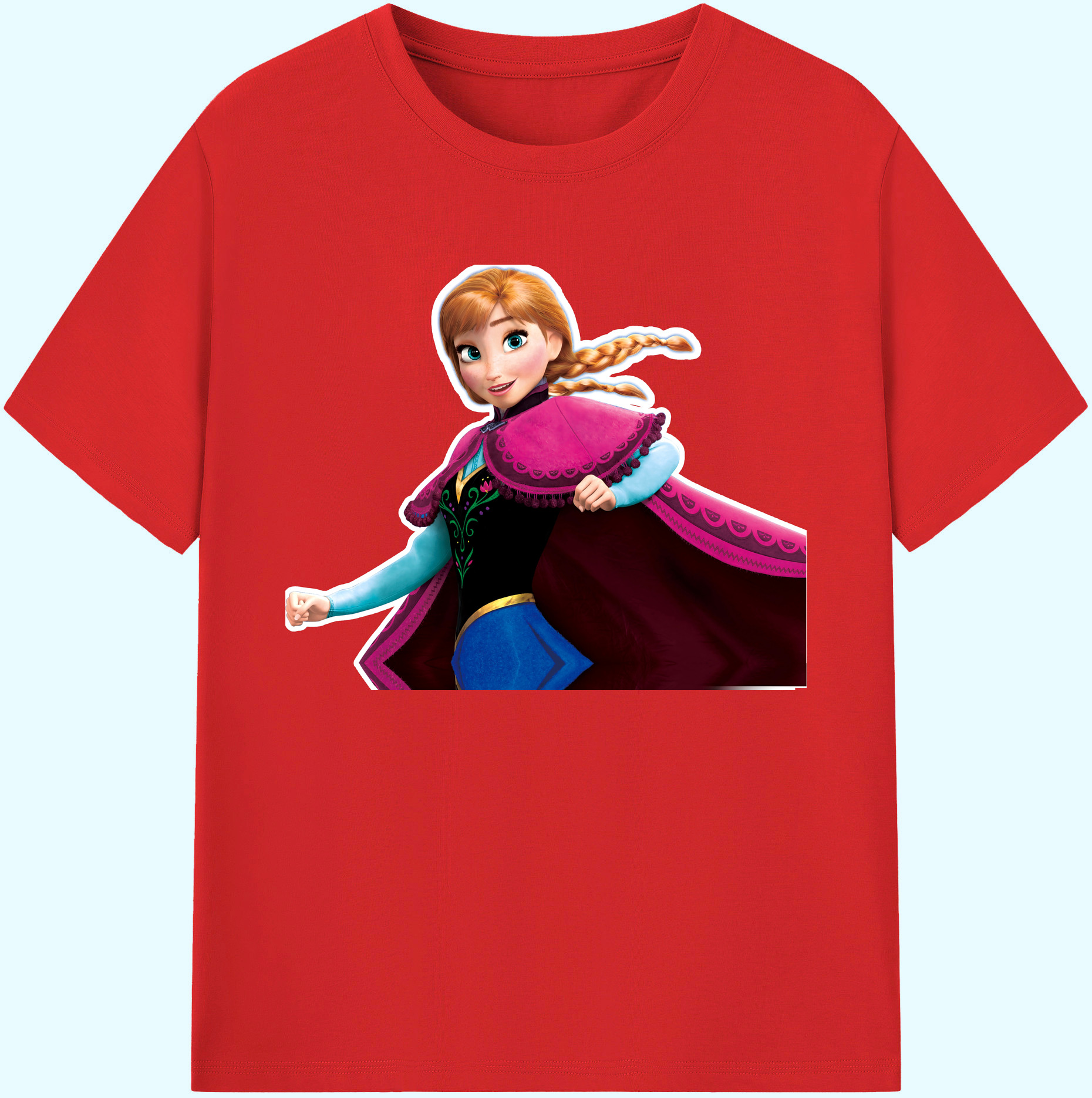 （画像用） アナと雪の女王 アンナ エルサ Frozen Anna Elsa 綿100％ メンズ半袖Tシャツ｜肌触りやわらか＆通気性