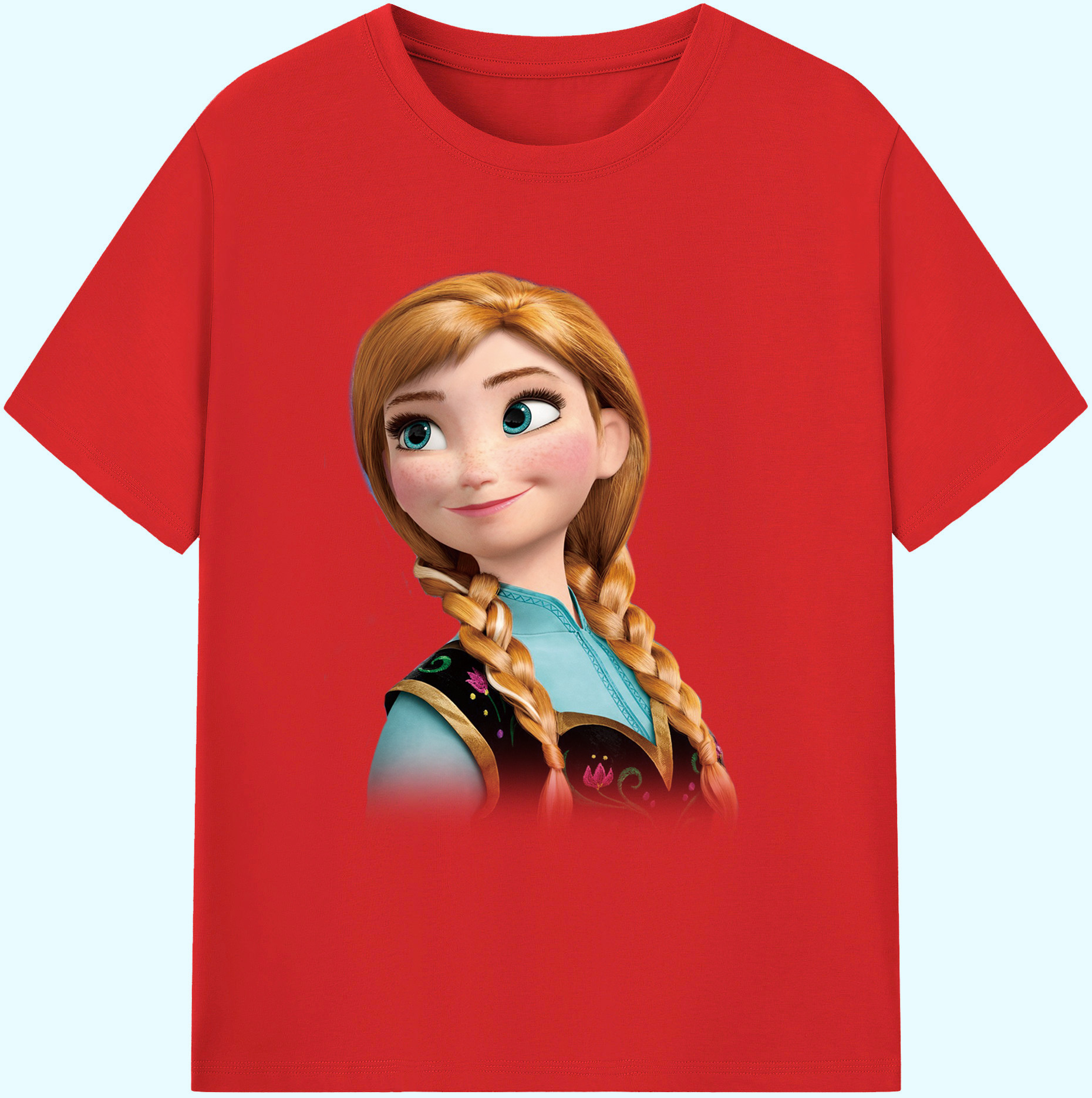 （画像用） アナと雪の女王 アンナ エルサ Frozen Anna Elsa 綿100％ メンズ半袖Tシャツ｜肌触りやわらか＆通気性
