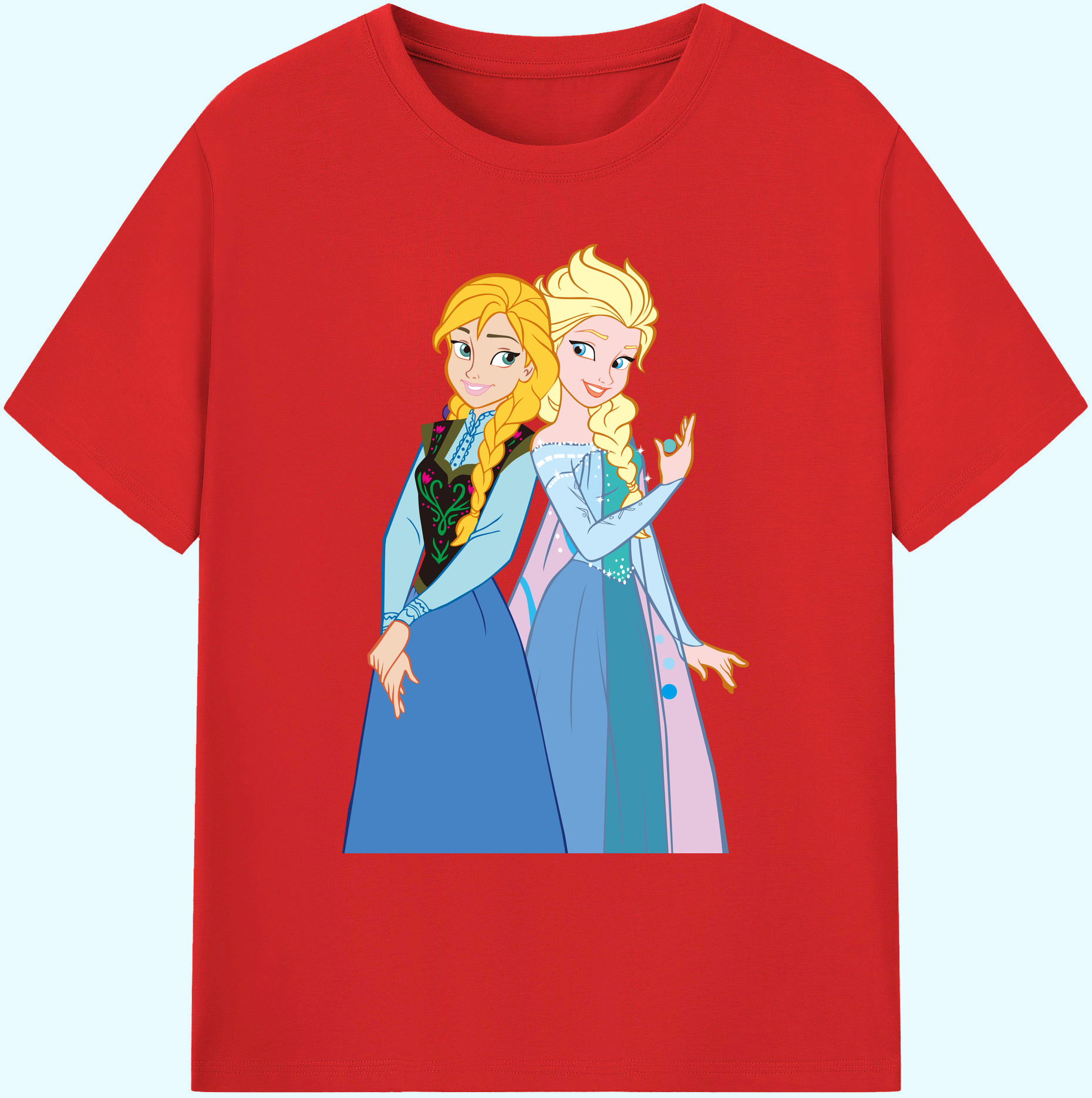 （画像用） アナと雪の女王 アンナ エルサ Frozen Anna Elsa 綿100％ メンズ半袖Tシャツ｜肌触りやわらか＆通気性