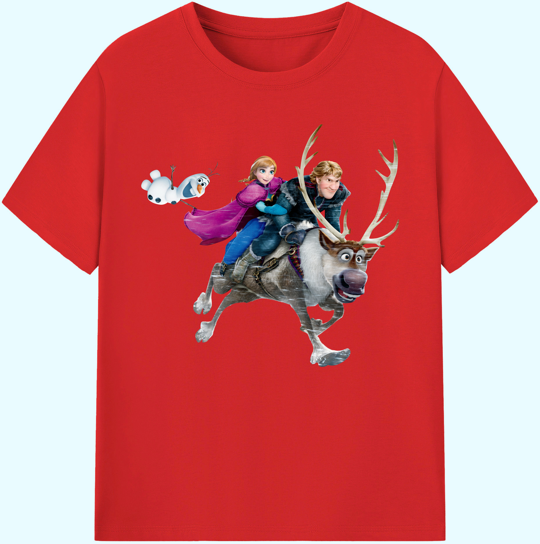 （画像用） アナと雪の女王 アンナ エルサ Frozen Anna Elsa 綿100％ メンズ半袖Tシャツ｜肌触りやわらか＆通気性