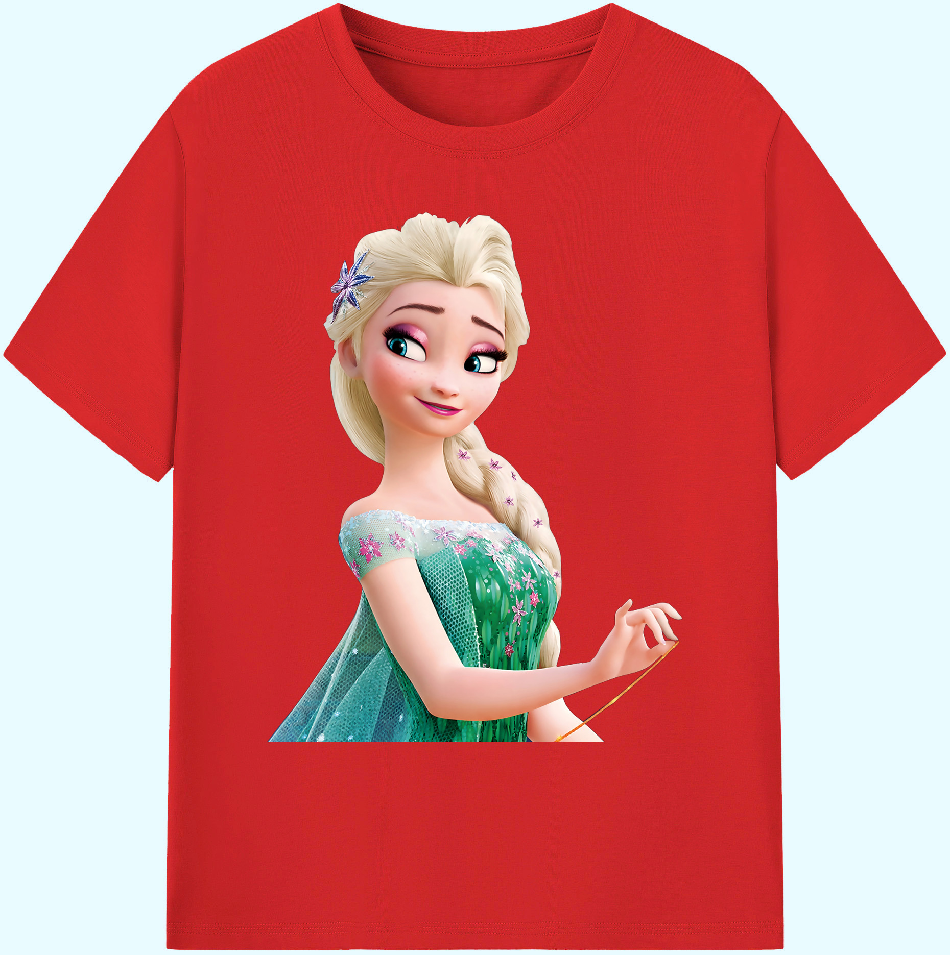 （画像用） アナと雪の女王 アンナ エルサ Frozen Anna Elsa 綿100％ メンズ半袖Tシャツ｜肌触りやわらか＆通気性