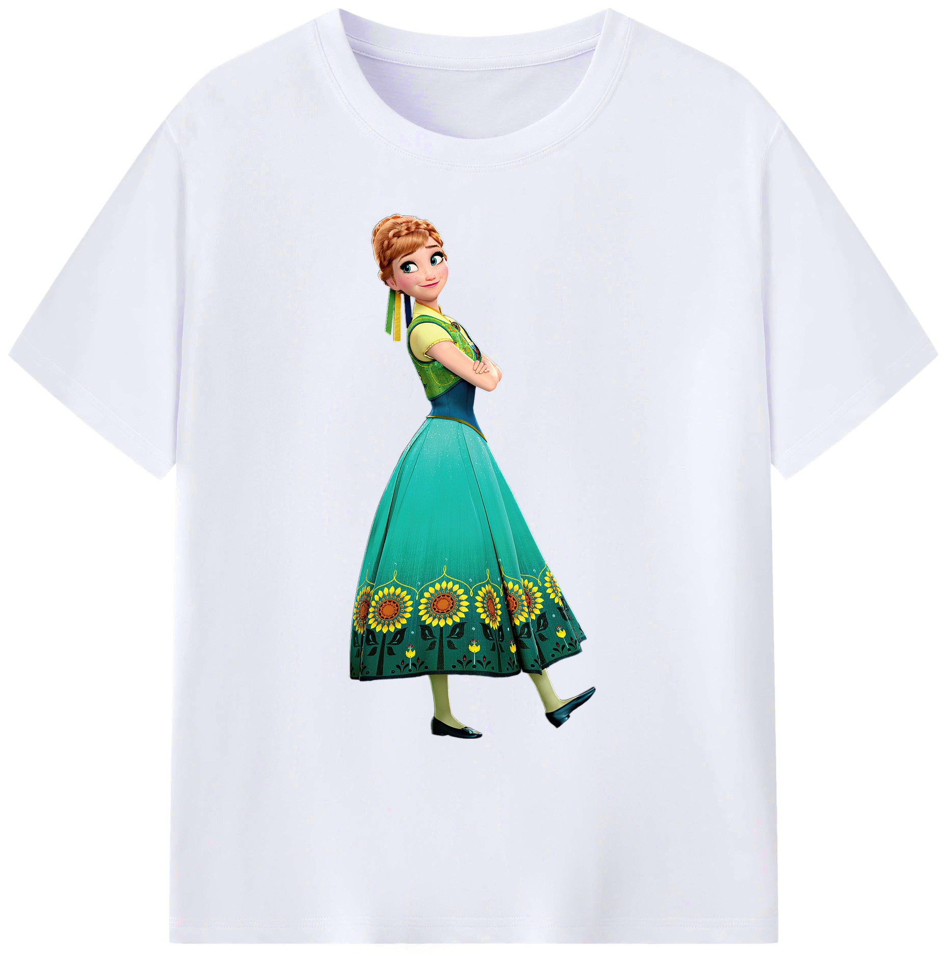 （画像用） アナと雪の女王 アンナ エルサ Frozen Anna Elsa 綿100％ メンズ半袖Tシャツ｜肌触りやわらか＆通気性