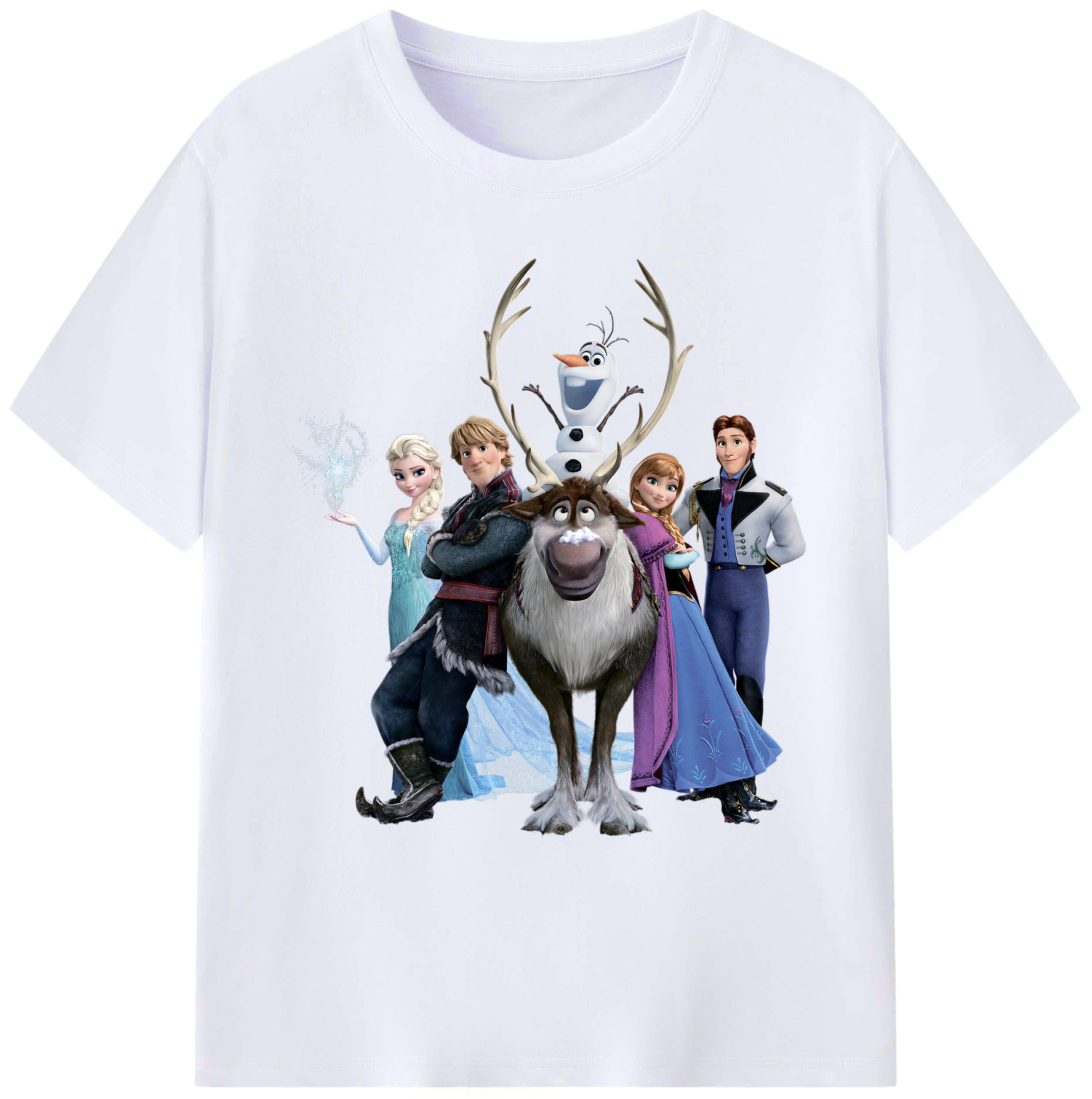 （画像用） アナと雪の女王 アンナ エルサ Frozen Anna Elsa 綿100％ メンズ半袖Tシャツ｜肌触りやわらか＆通気性