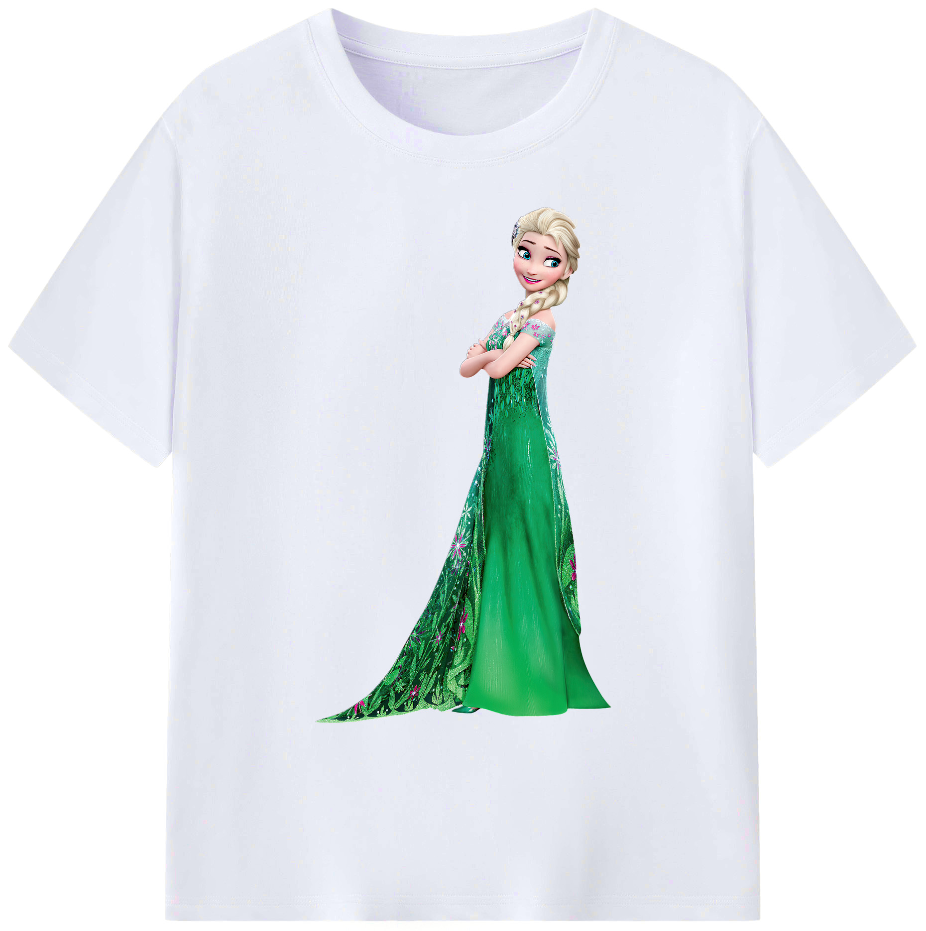 （画像用） アナと雪の女王 アンナ エルサ Frozen Anna Elsa 綿100％ メンズ半袖Tシャツ｜肌触りやわらか＆通気性