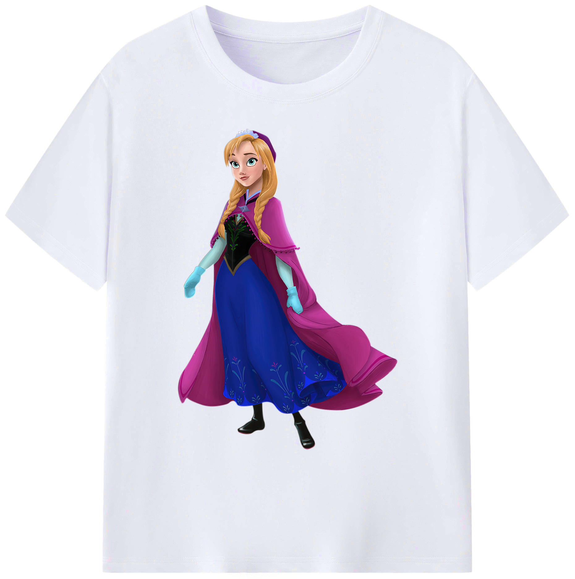 （画像用） アナと雪の女王 アンナ エルサ Frozen Anna Elsa 綿100％ メンズ半袖Tシャツ｜肌触りやわらか＆通気性