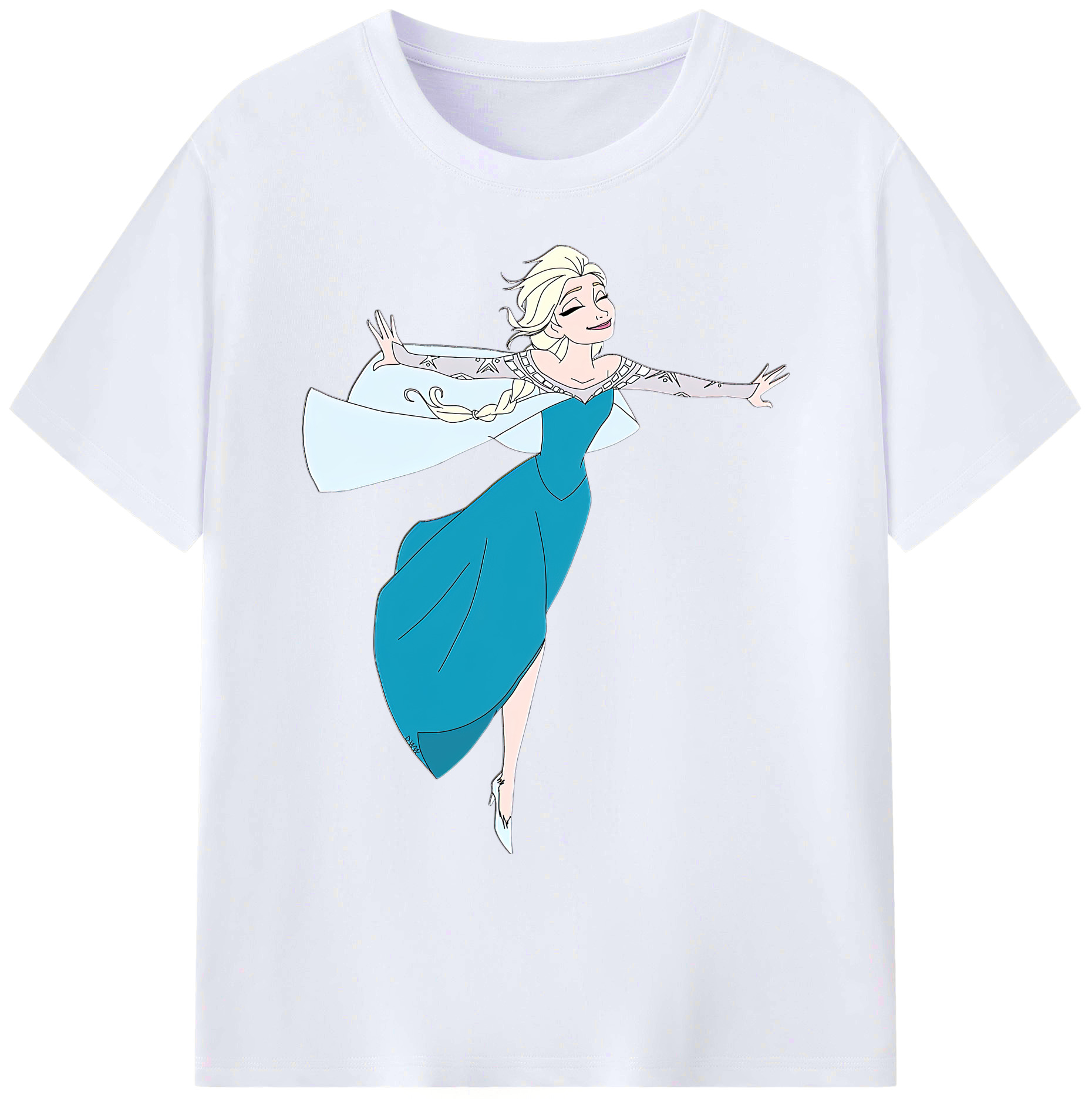 （画像用） アナと雪の女王 アンナ エルサ Frozen Anna Elsa 綿100％ メンズ半袖Tシャツ｜肌触りやわらか＆通気性