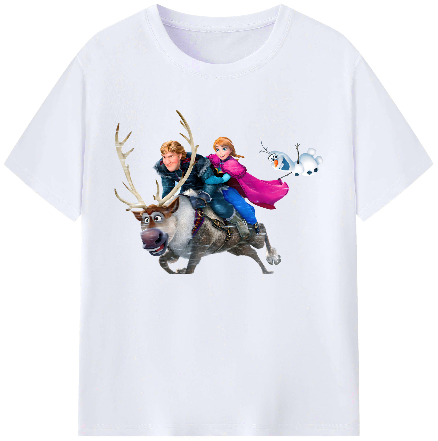 （画像用） アナと雪の女王 アンナ エルサ Frozen Anna Elsa 綿100％ メンズ半袖Tシャツ｜肌触りやわらか＆通気性