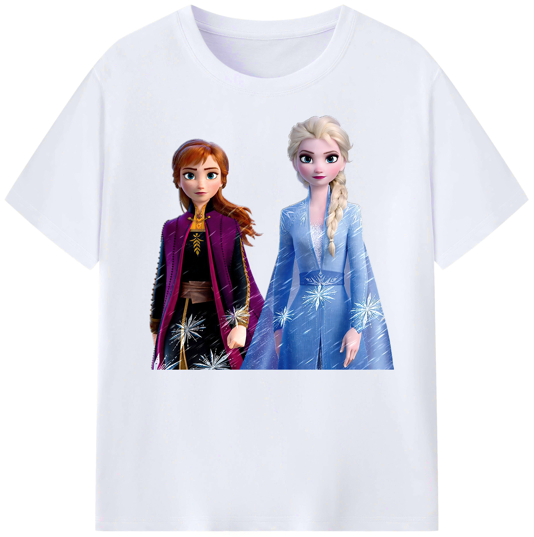 （画像用） アナと雪の女王 アンナ エルサ Frozen Anna Elsa 綿100％ メンズ半袖Tシャツ｜肌触りやわらか＆通気性