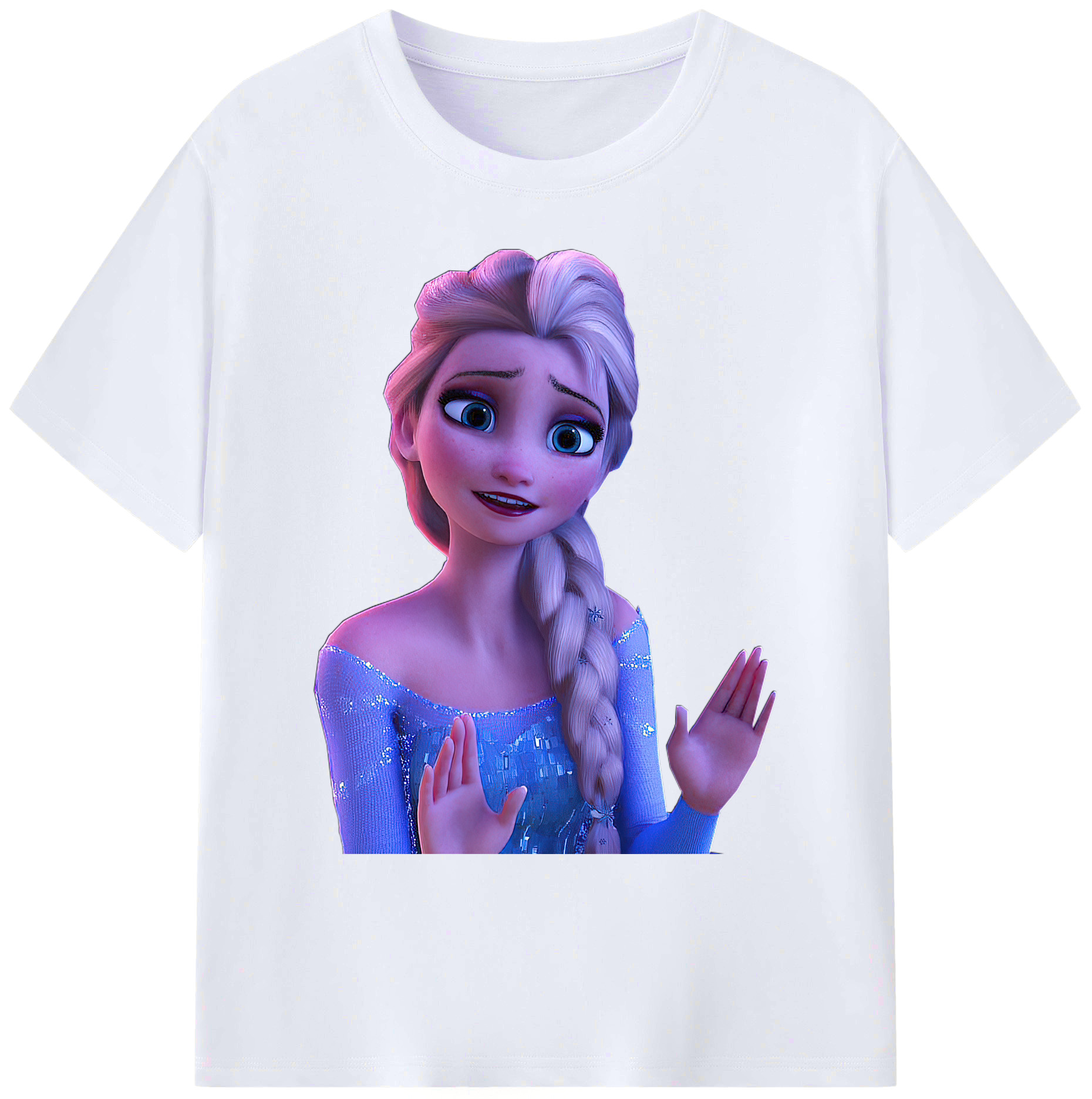 （画像用） アナと雪の女王 アンナ エルサ Frozen Anna Elsa 綿100％ メンズ半袖Tシャツ｜肌触りやわらか＆通気性